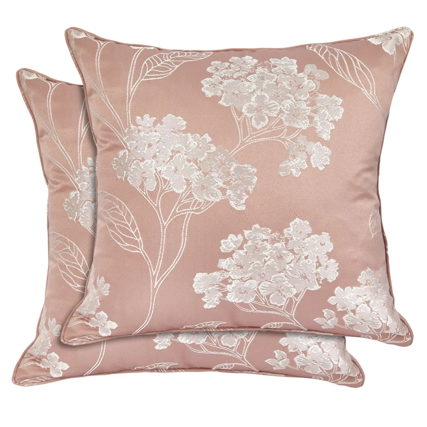 Pair Cushion Covers Blossom - Pink, Jacquard