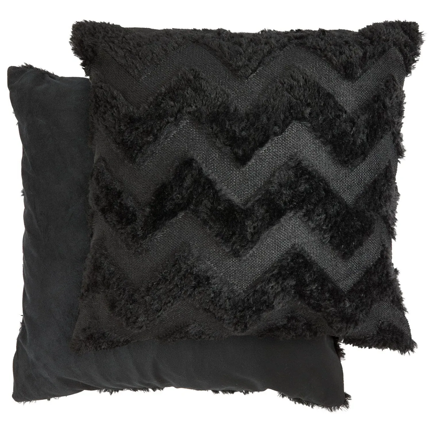 Pair Cushion Covers Geometric Tufted - Black, Polyester