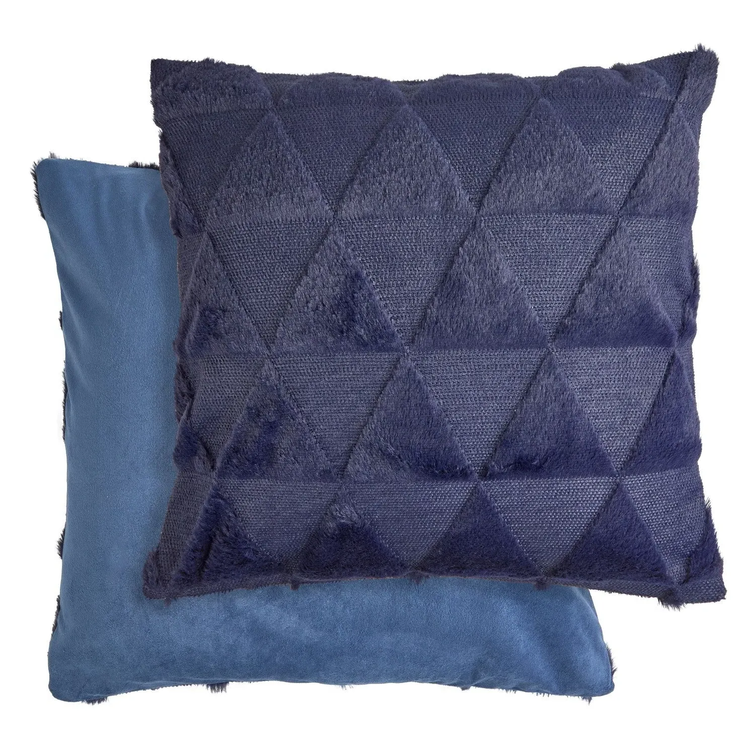 Pair Cushion Covers Geometric Tufted - Blue, Polyester
