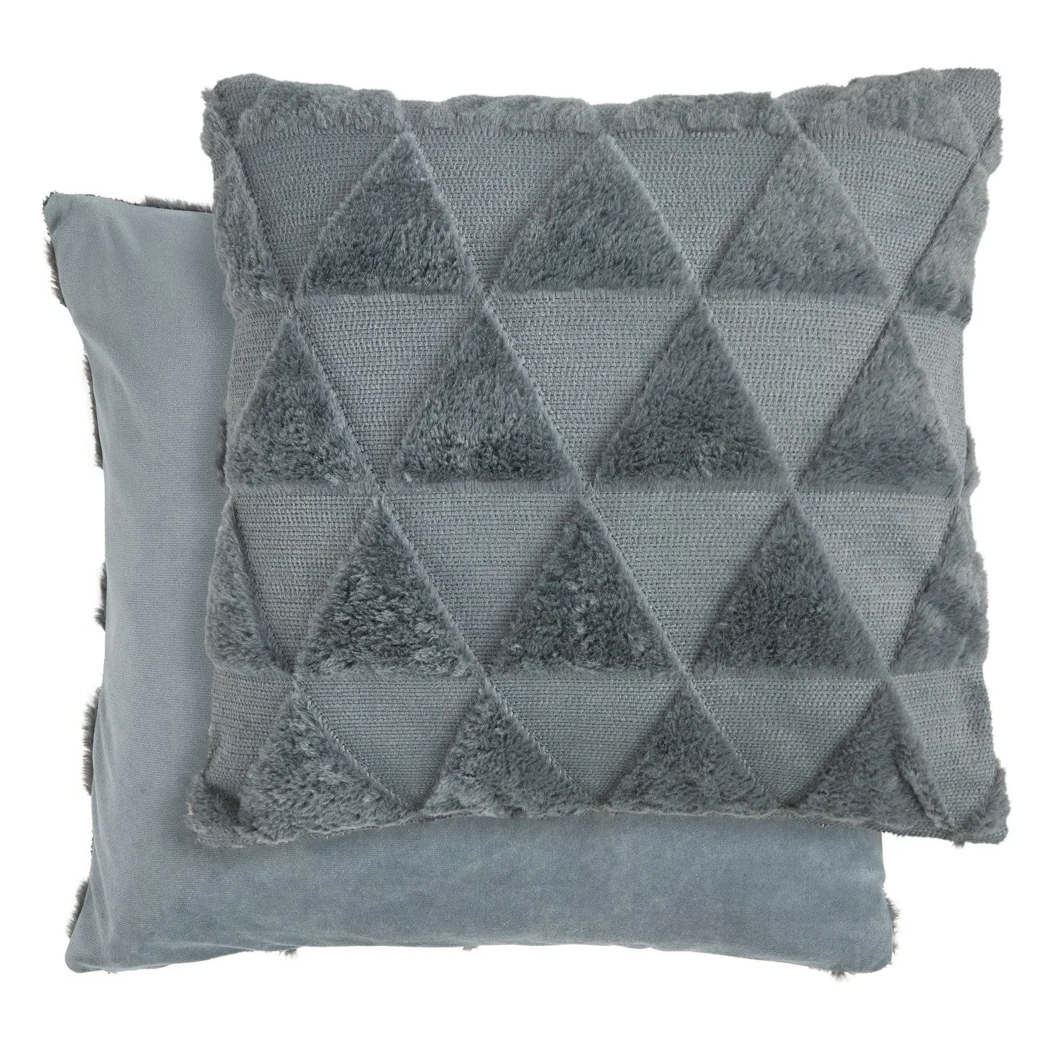 Pair Cushion Covers Geometric Tufted - Grey, Polyester