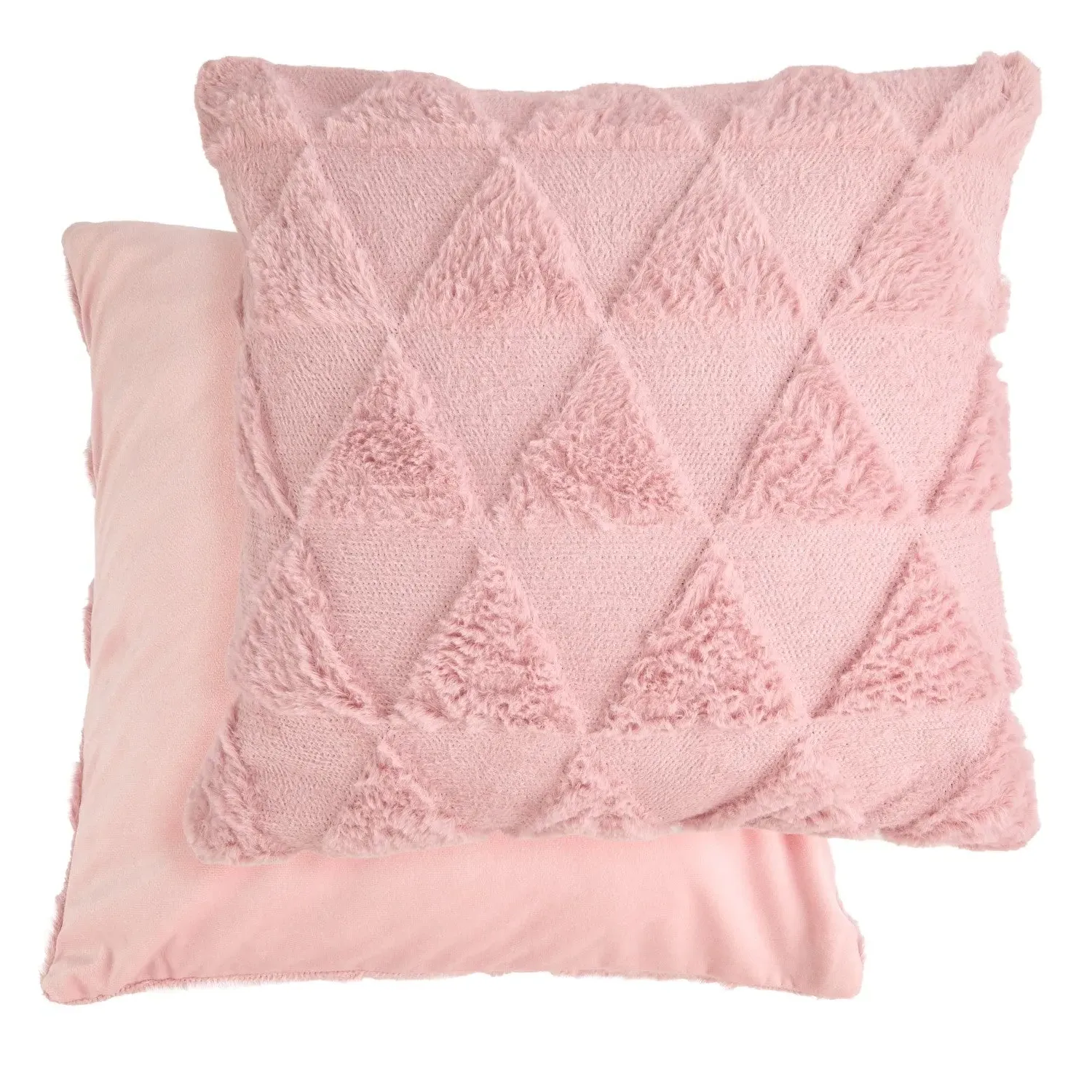 Pair Cushion Covers Geometric Tufted - Pink, Polyester
