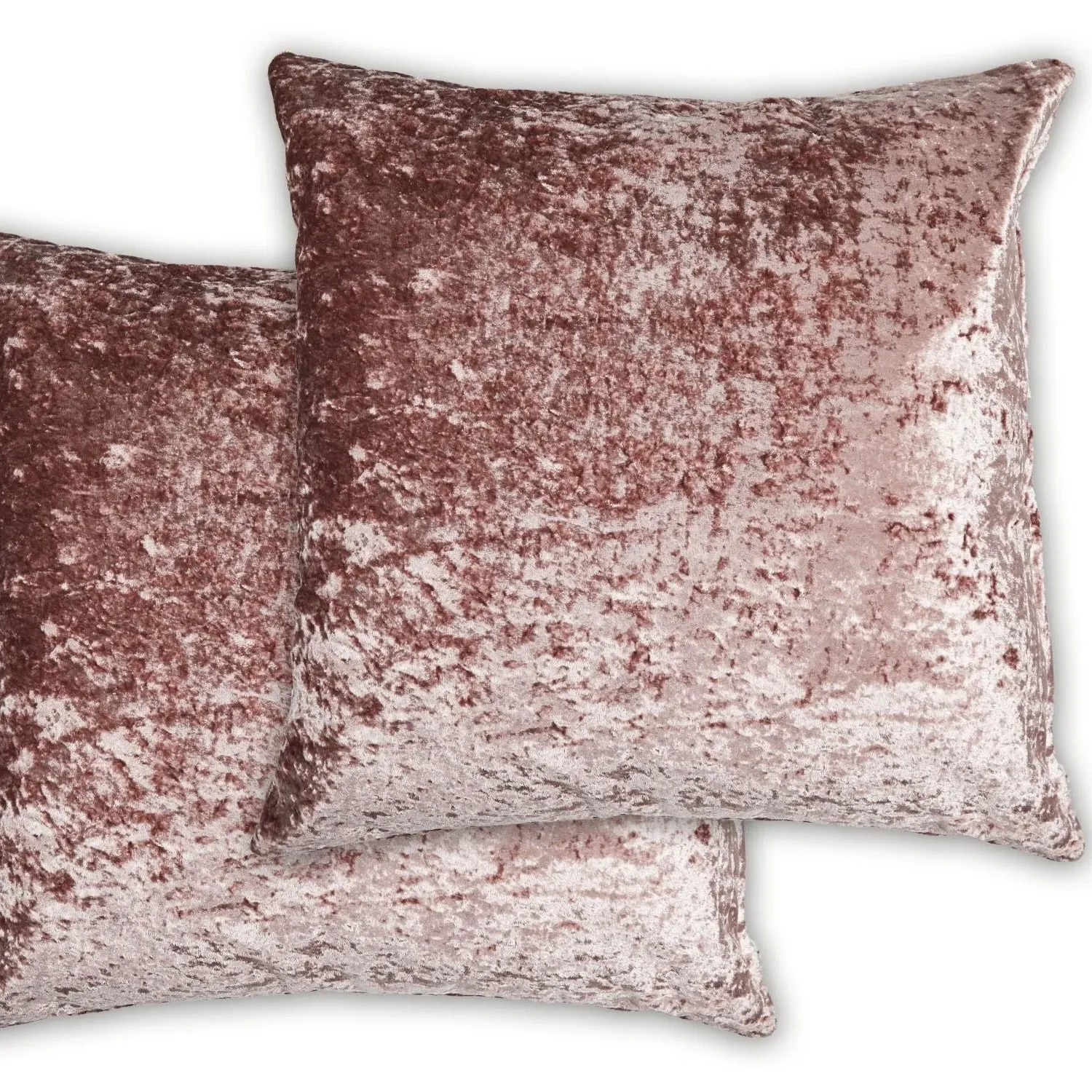 Pair Cushion Covers - Pink, Crushed Velvet