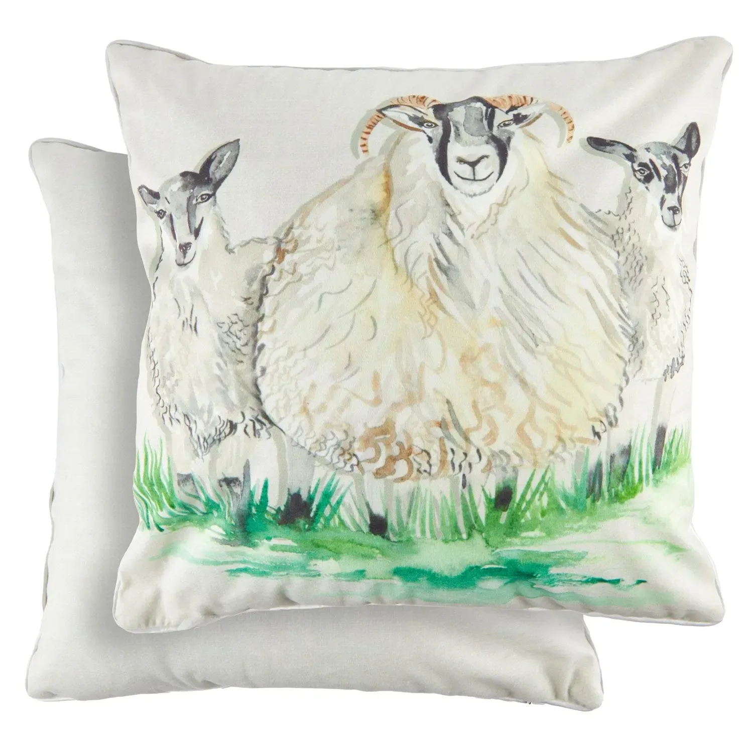 Pair Cushion Covers Sheep Print - Multi, Velvet