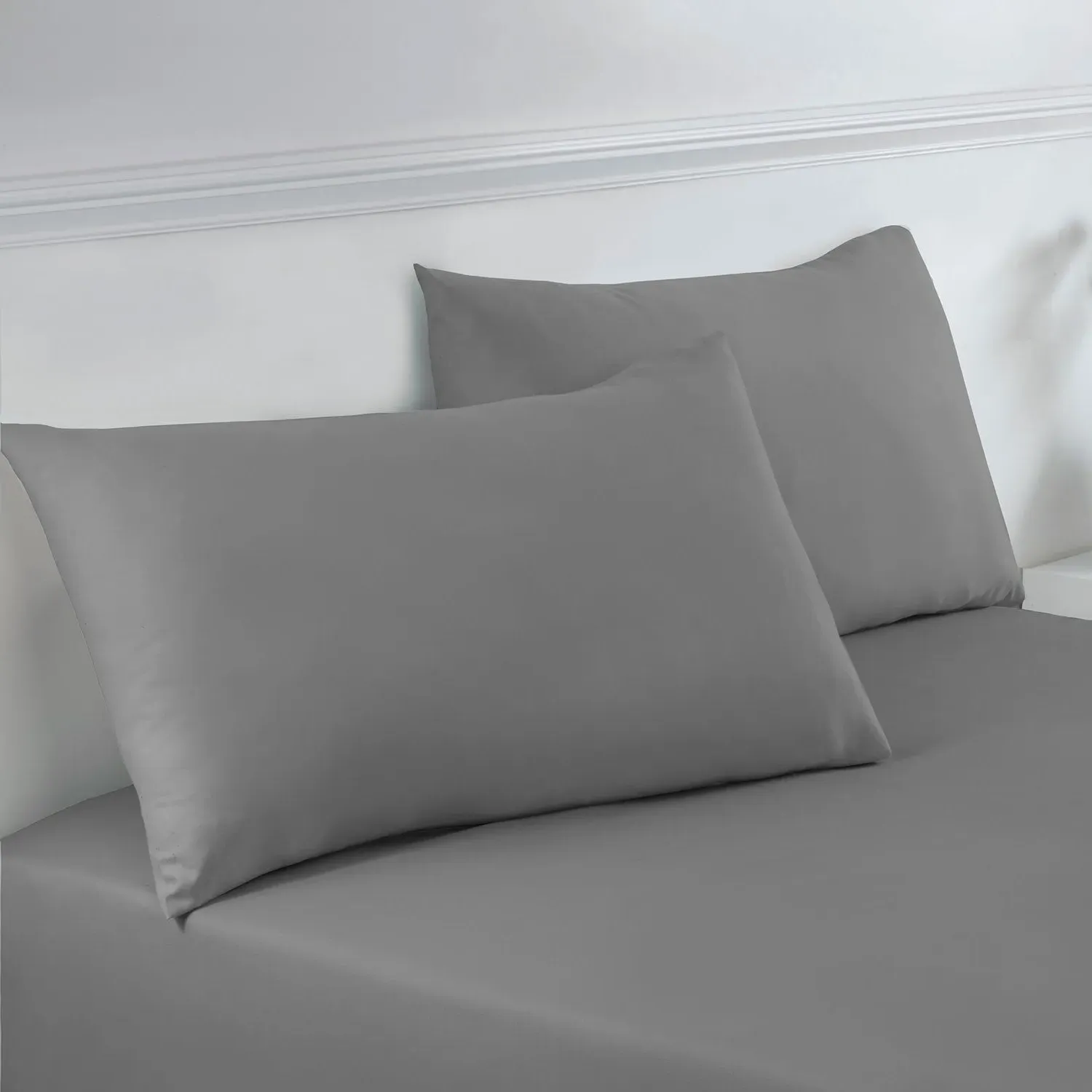 Pair Housewife Pillowcases - Charcoal Grey, Microfibre image