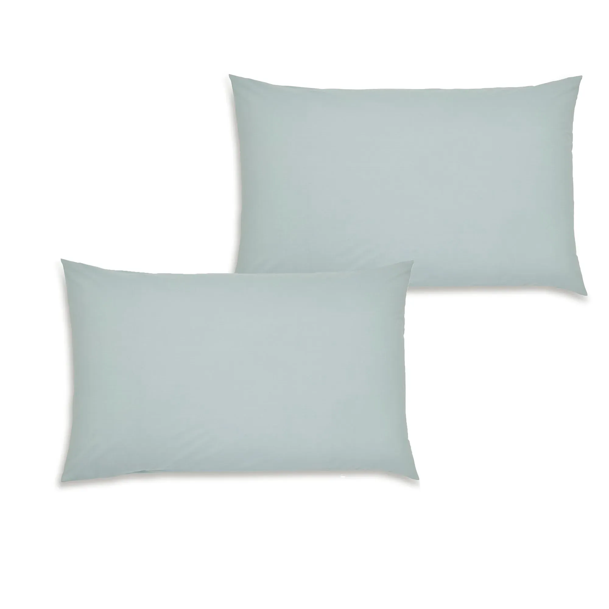 Pair Housewife Pillowcases Easy Iron - Blue, Percale