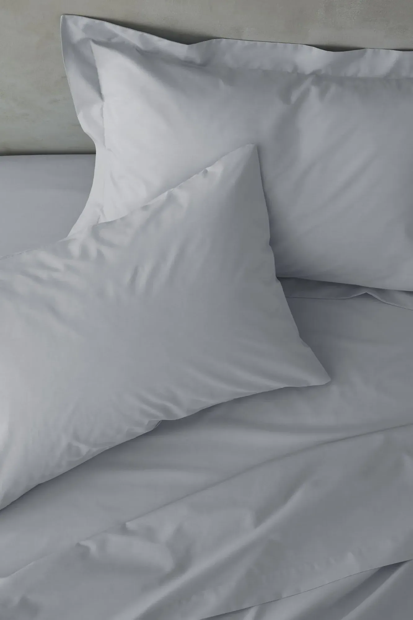 Pair Housewife Pillowcases Easy Iron - Grey, Percale