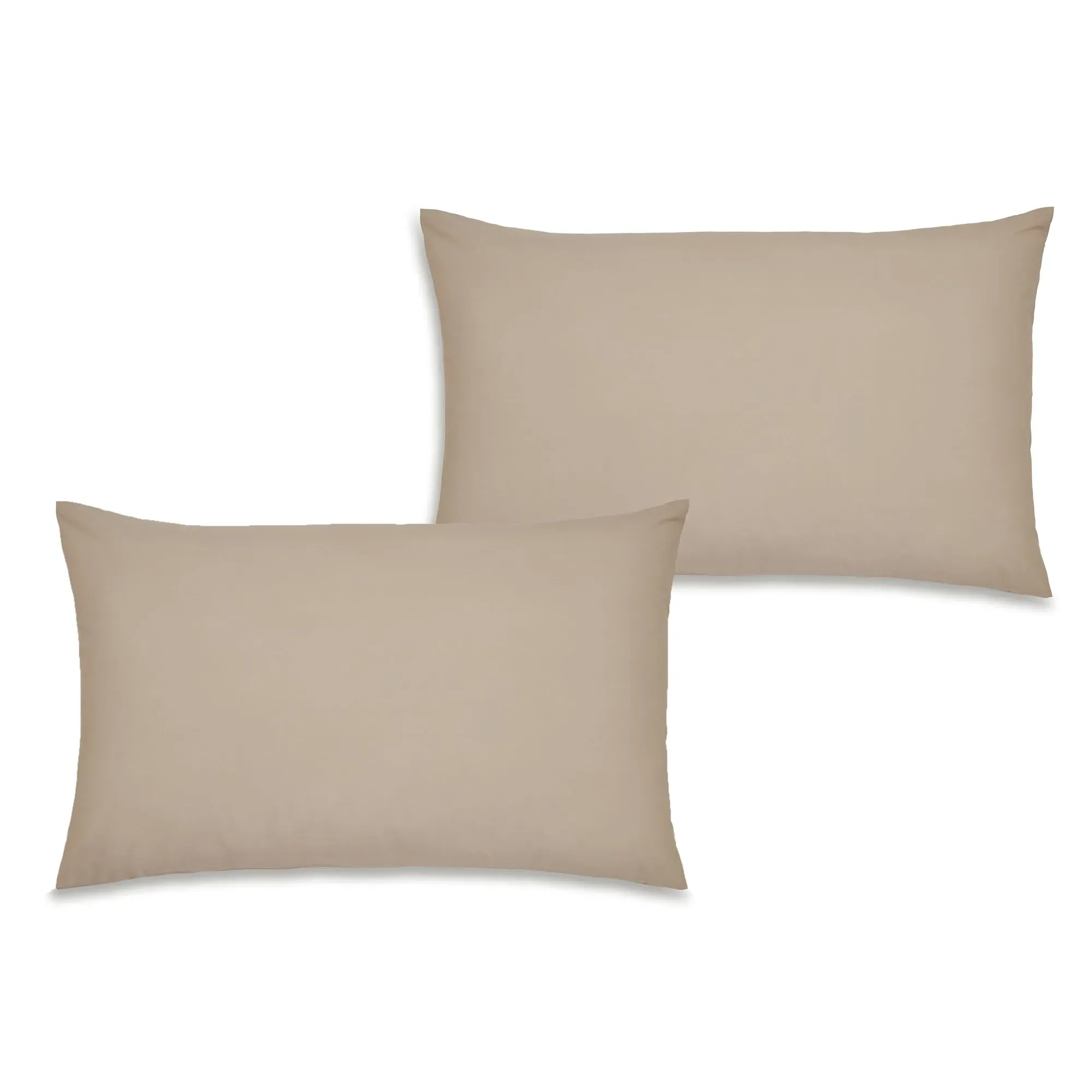Pair Housewife Pillowcases Easy Iron - Natural, Percale