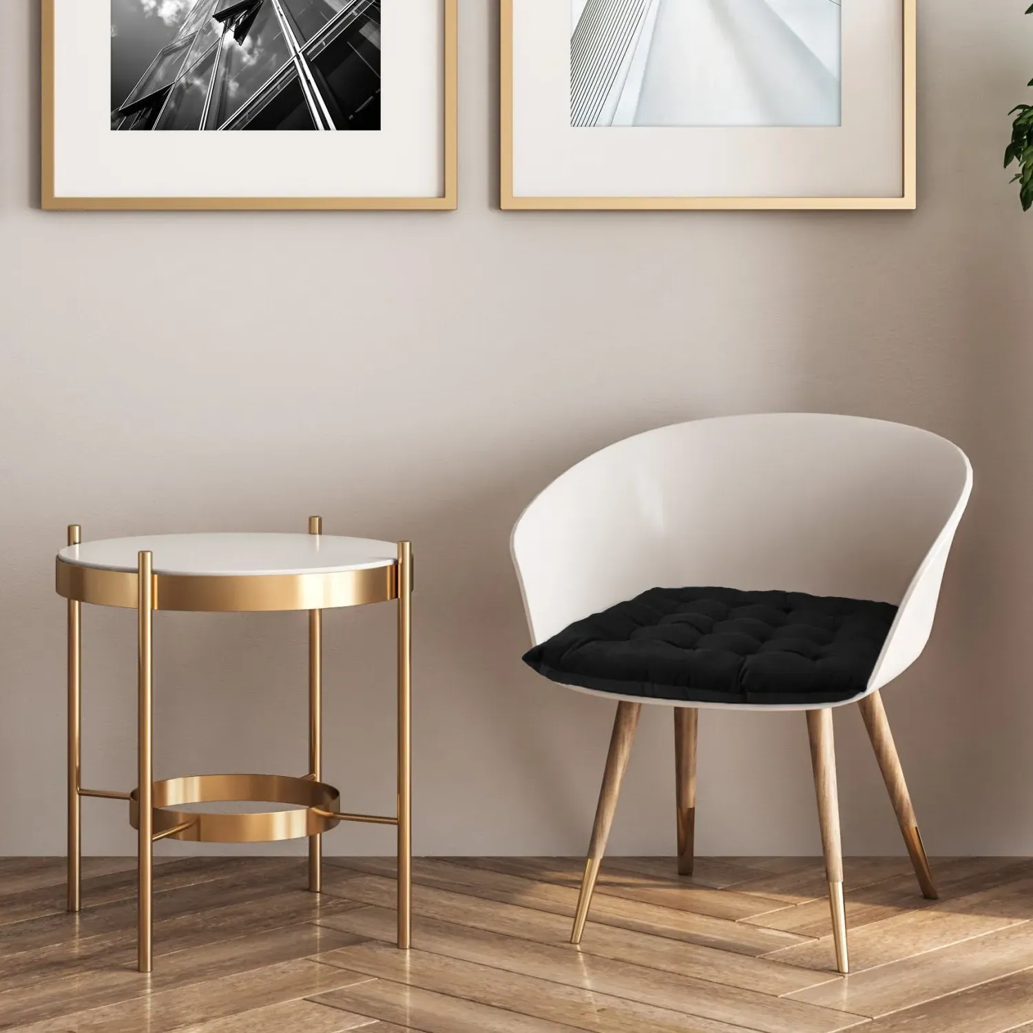 Pair Seat Pads with Ties - Black, Velvet image