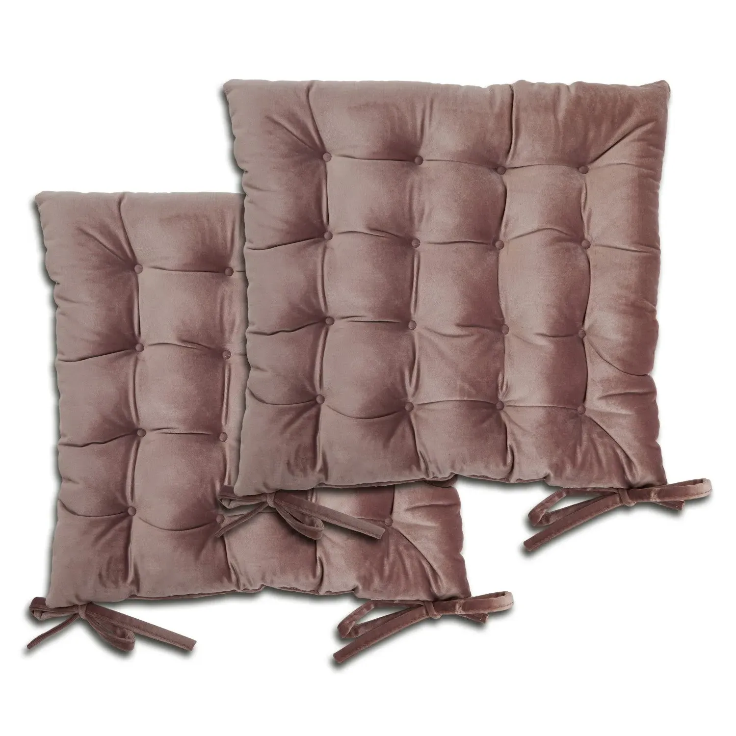 Pair Seat Pads with Ties - Purple, Velvet