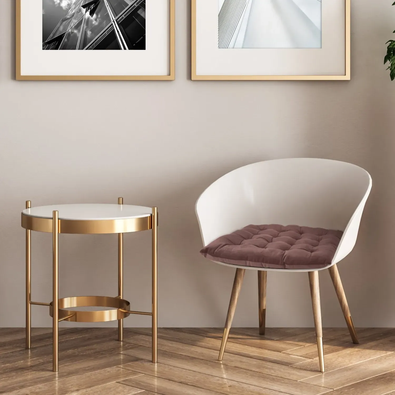 Pair Seat Pads with Ties - Purple, Velvet