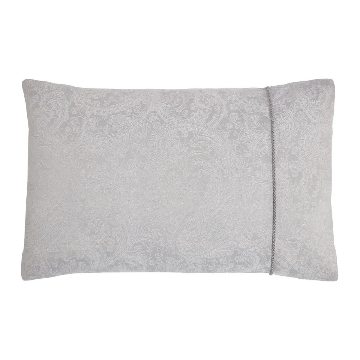 Paisley Housewife Pillowcases with Rope Detail - Silver, Jacquard image