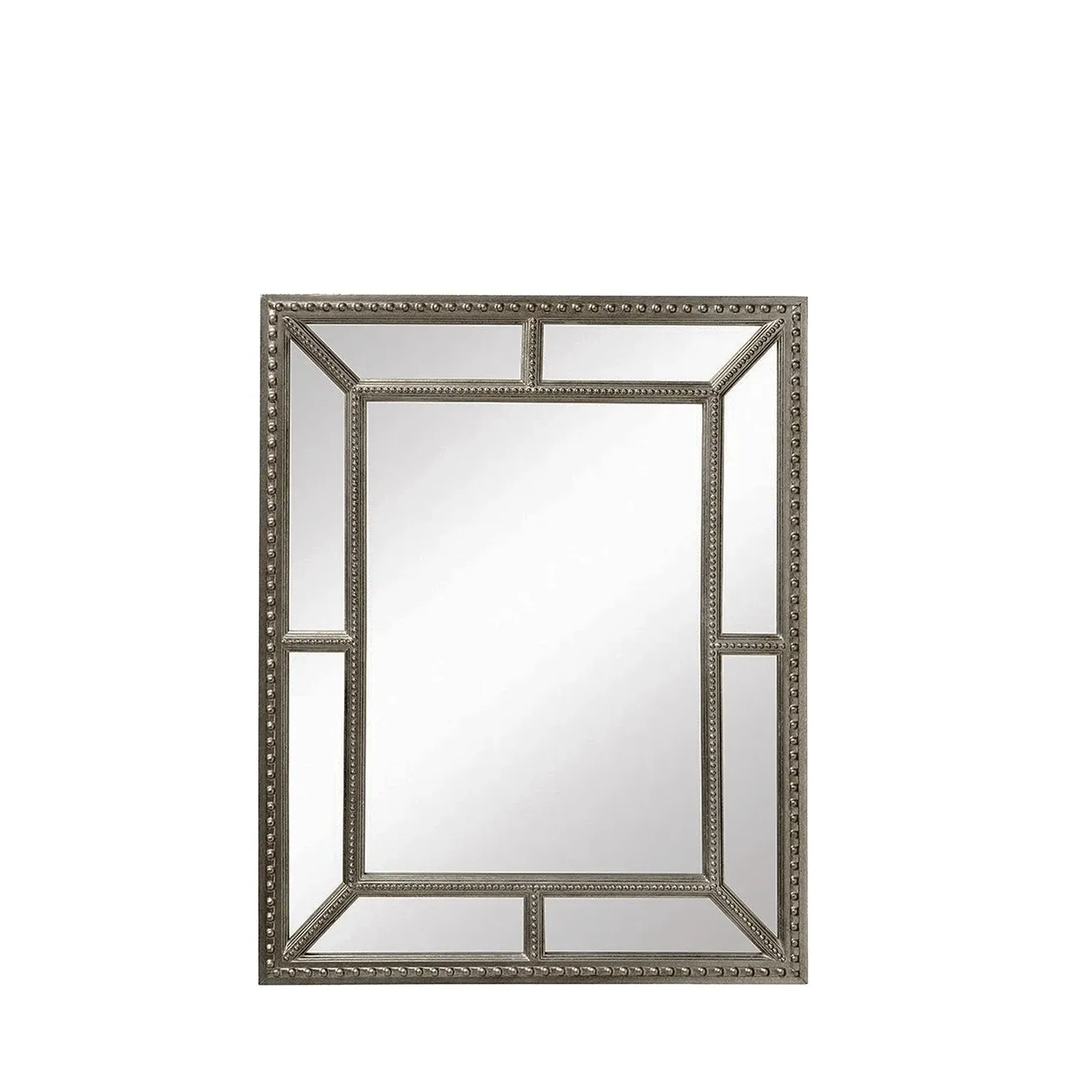 Panelled Wall Mirror - Silver, Pewter