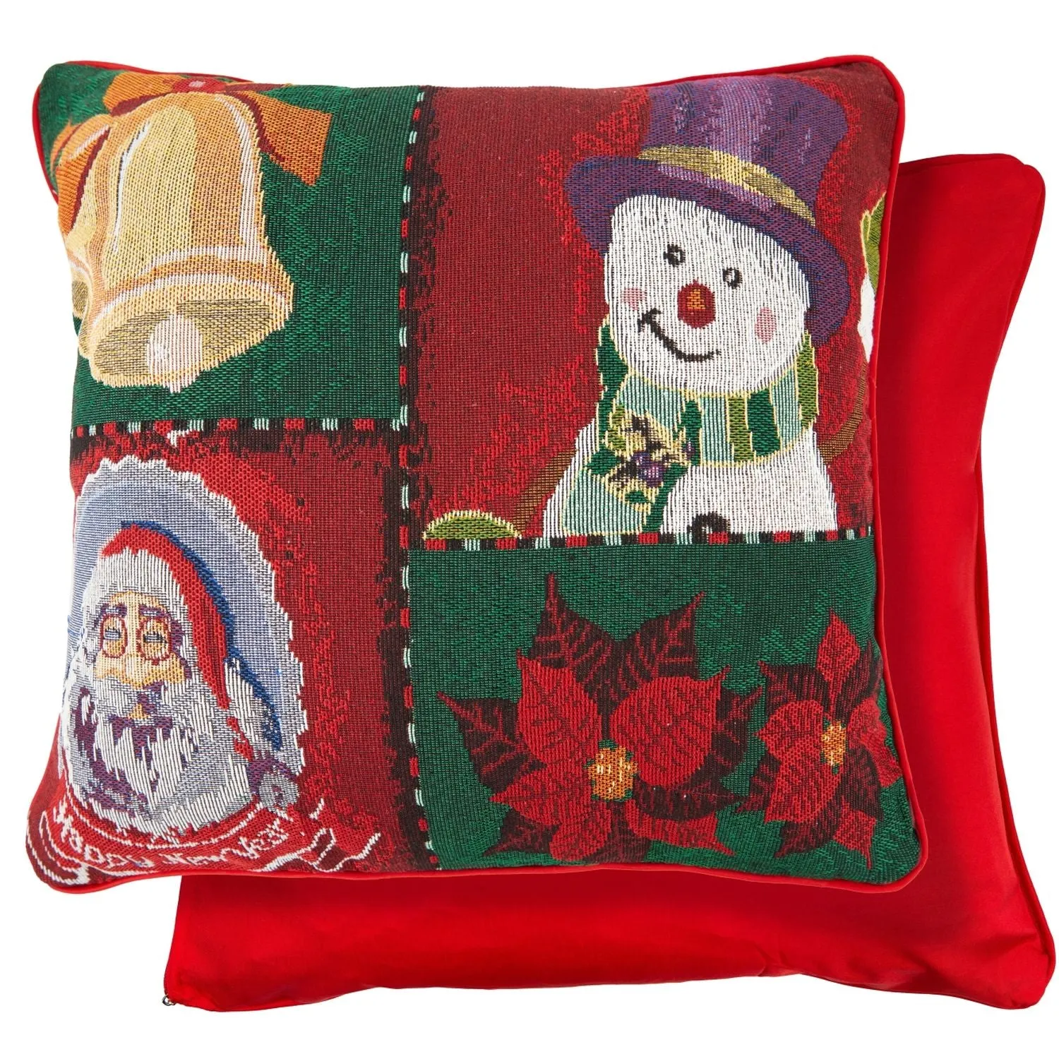 Patchwork Santa Cushion Cover Pair - Multi, Tapestry