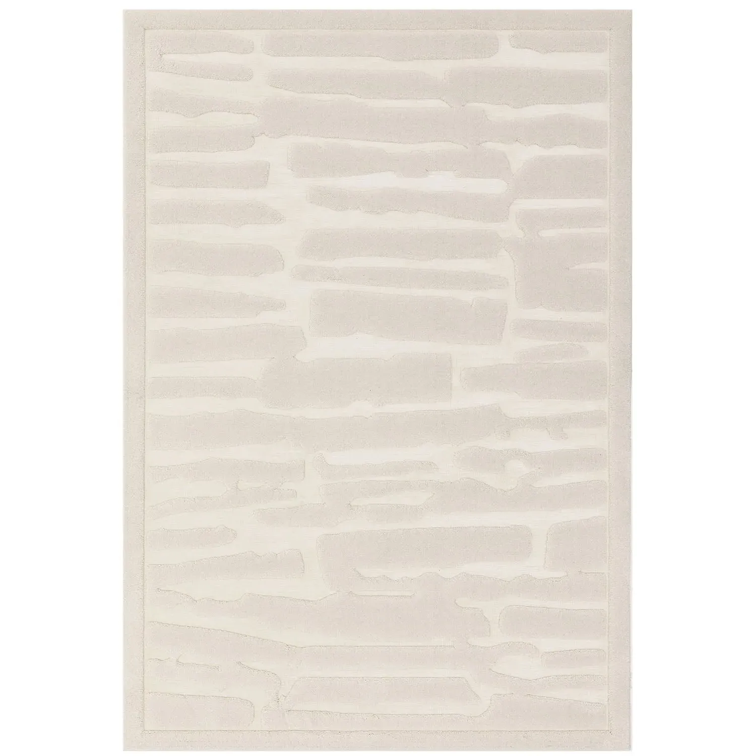 Path Rug with 3D Patterns - Ivory