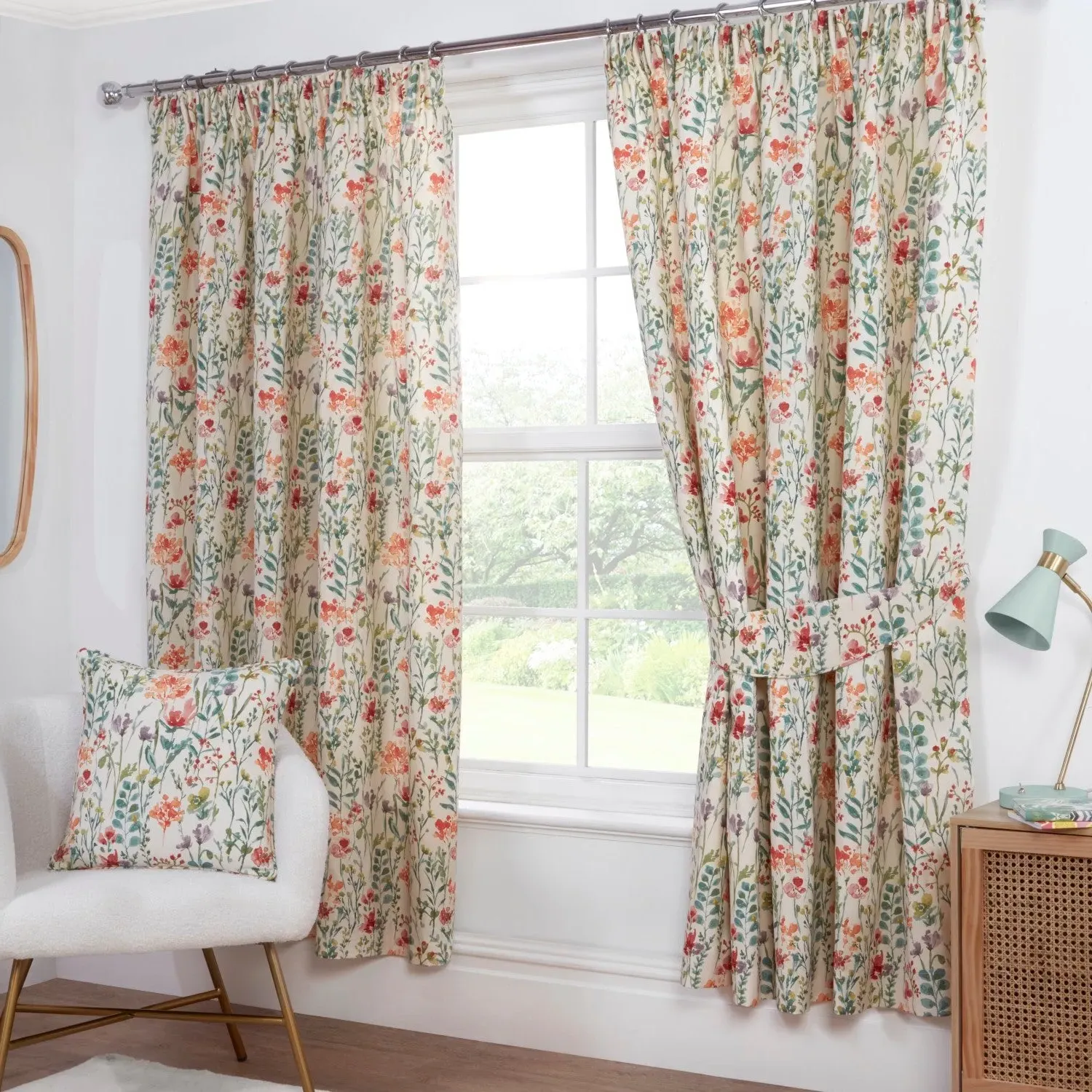 Pencil Pleat Curtains Floral - Multi