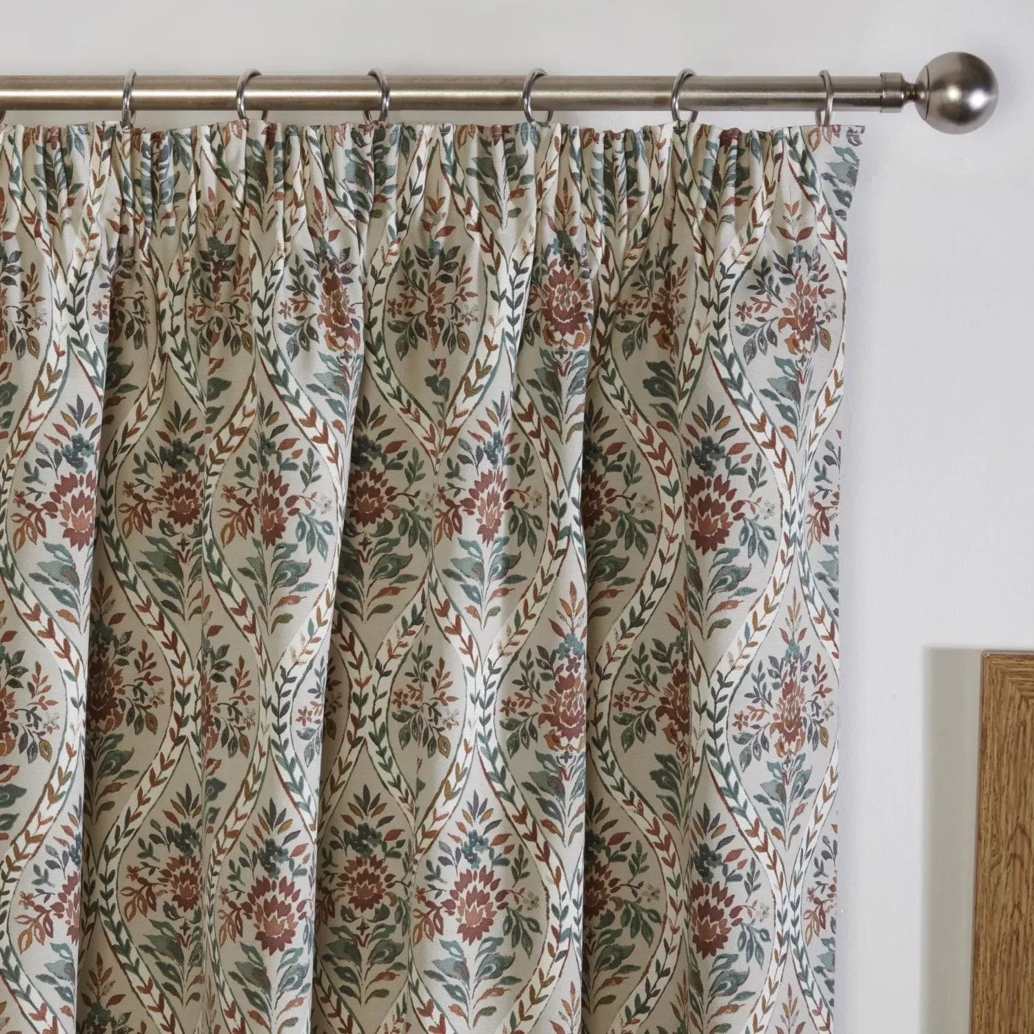 Pencil Pleat Curtains with Trellis - Orange image