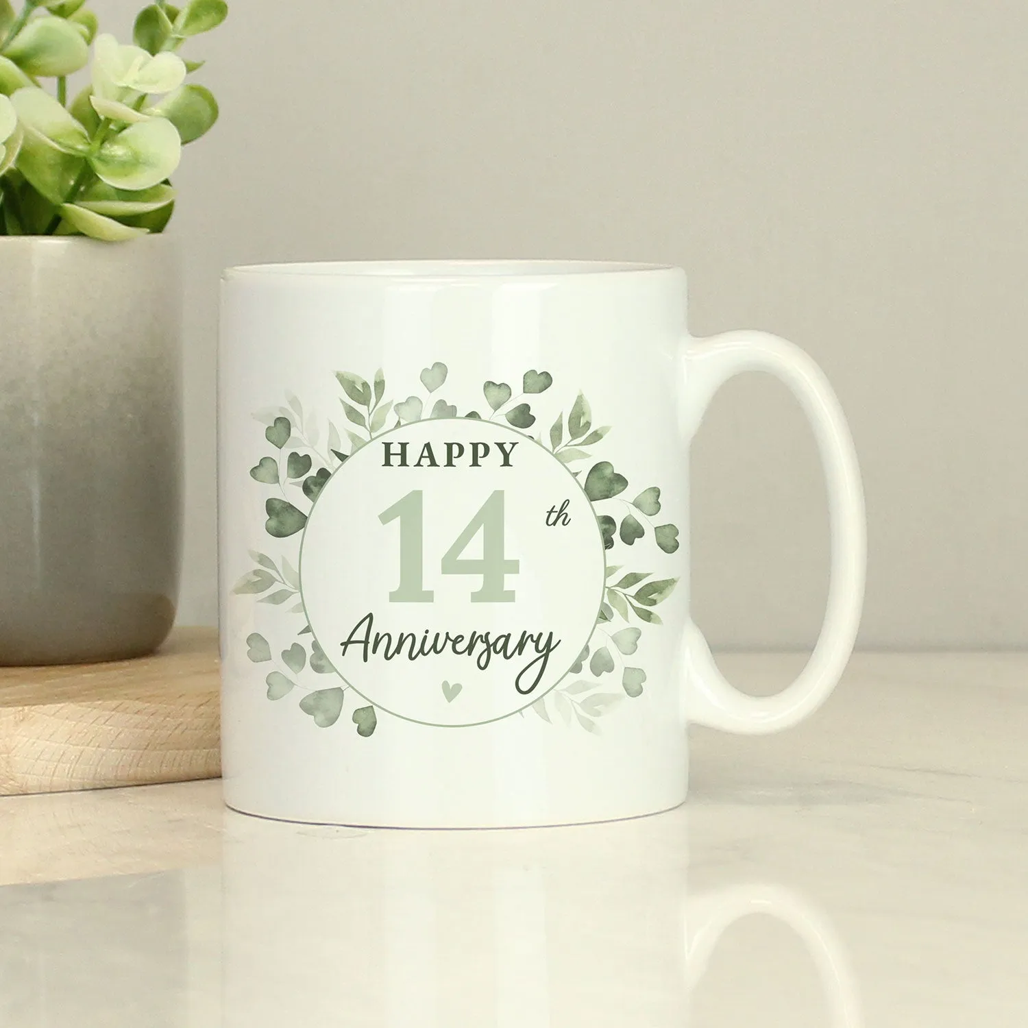 Personalised Botanical Anniversary Mug - White product