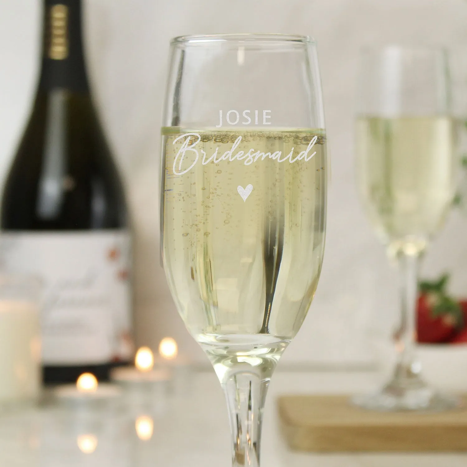 Personalised Bridesmaid Flute Glass - Clear product