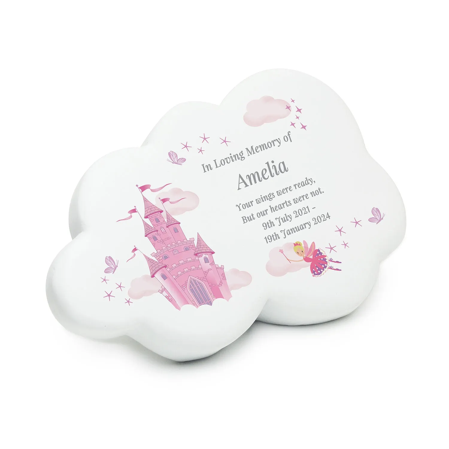 Personalised Castle Memorial Cloud - White, Resin product
