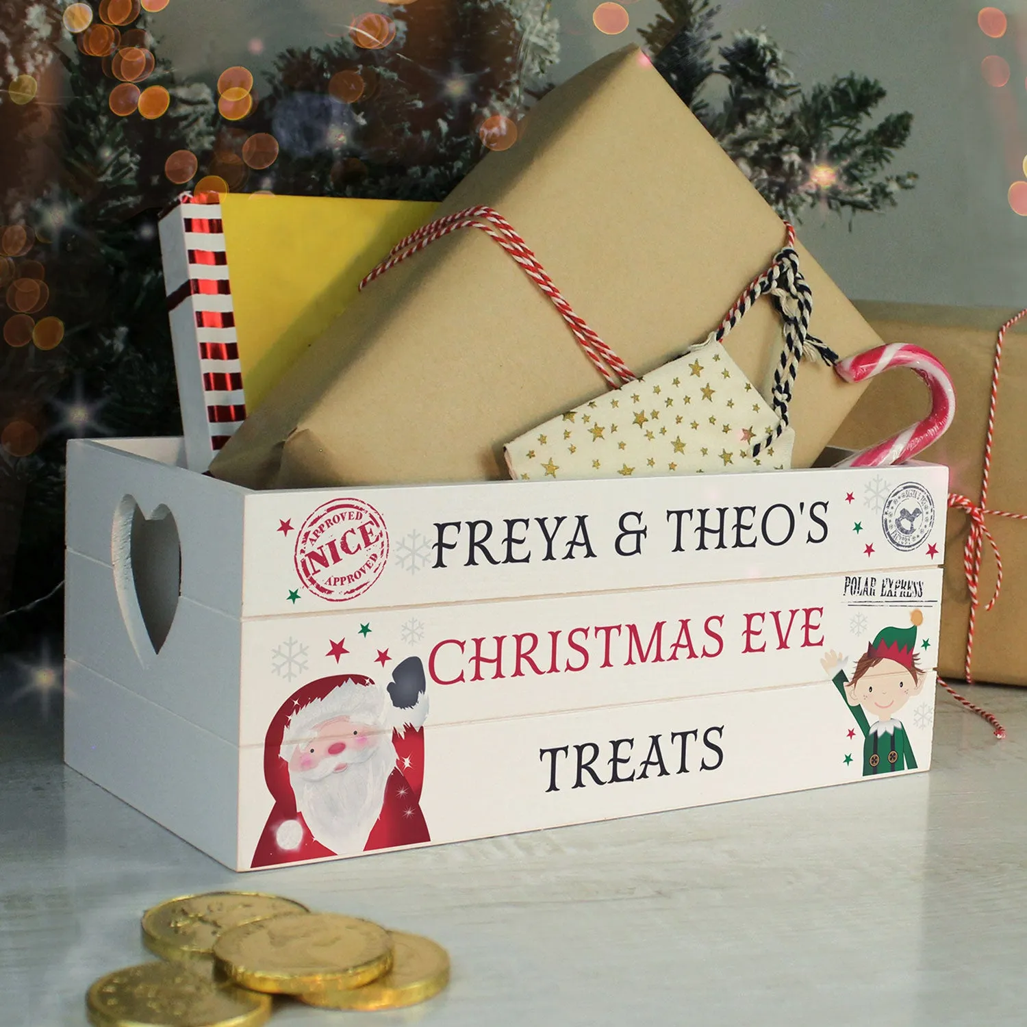 Personalised Christmas Crate - White, Reclaimed Wood by Julian Charles