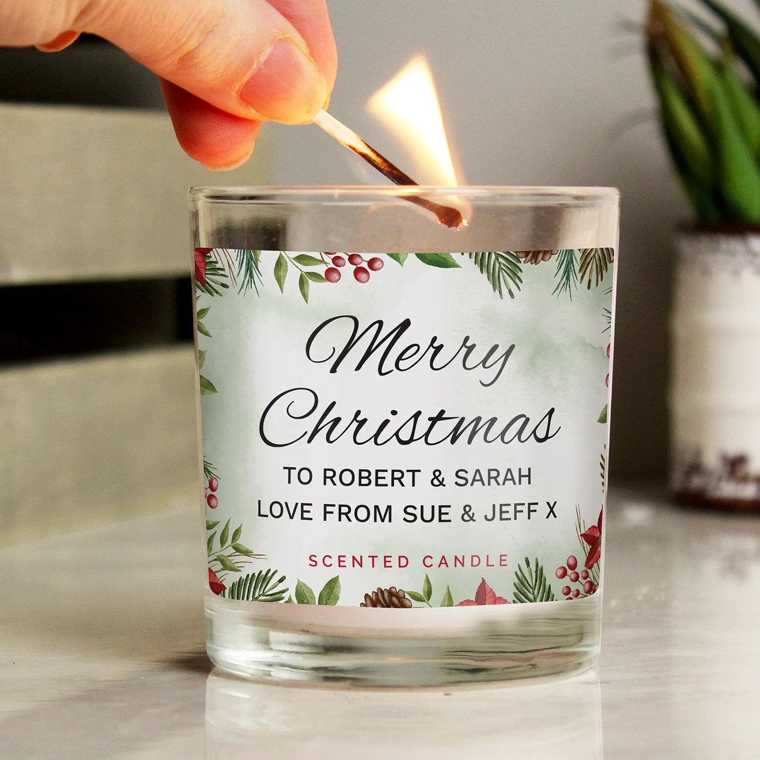 Personalised Christmas Scented Jar Candle - White by Julian Charles