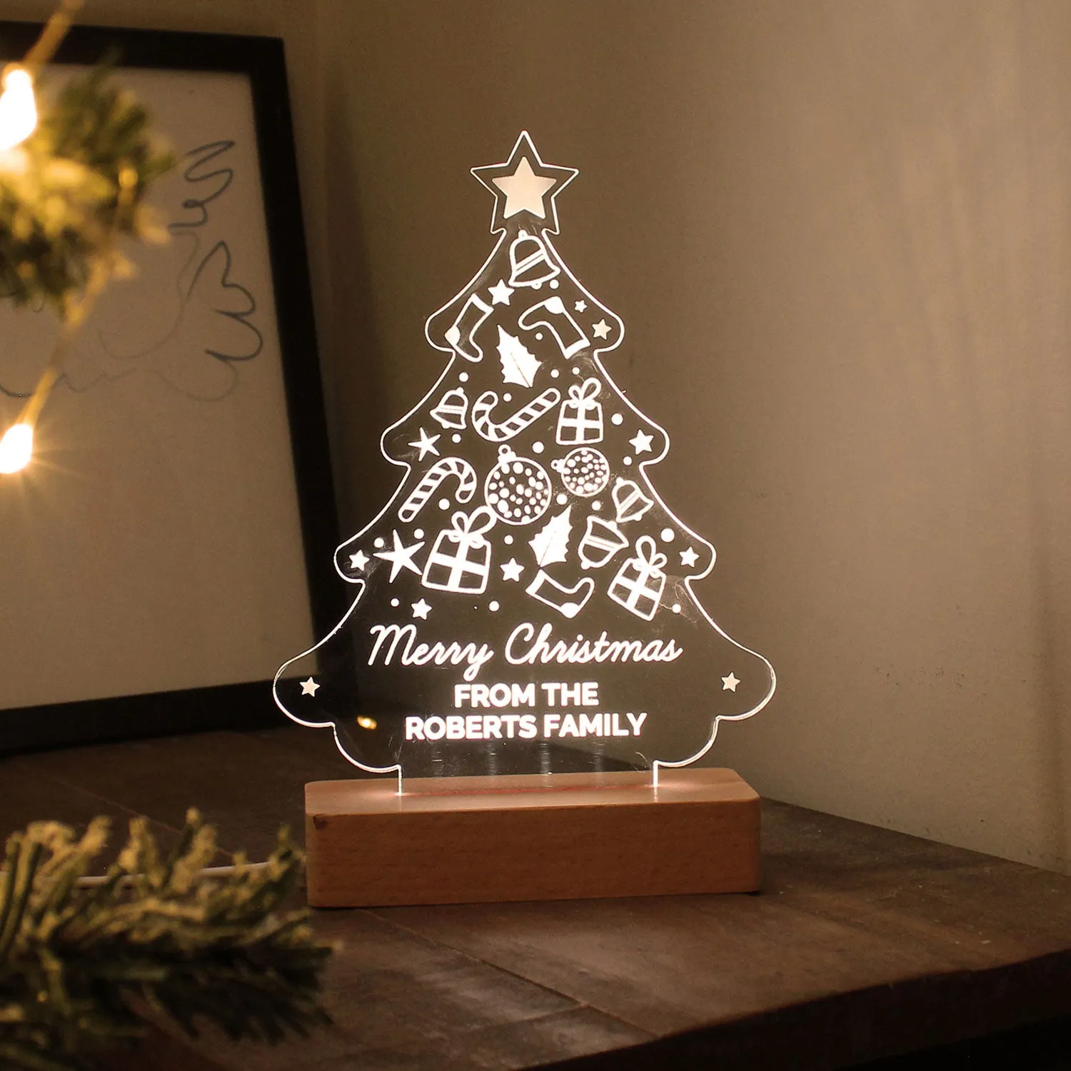 Personalised Colour-Changing Christmas Tree LED Light by Julian Charles