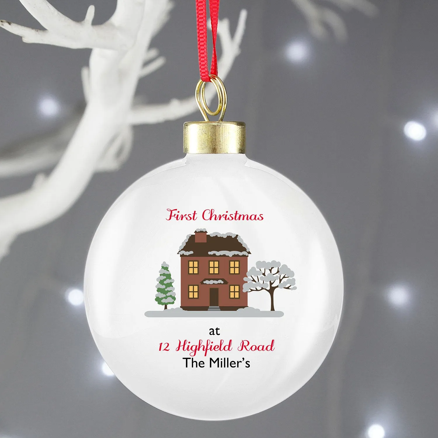 Personalised Cosy Christmas Bauble - White by Julian Charles, alternate view
