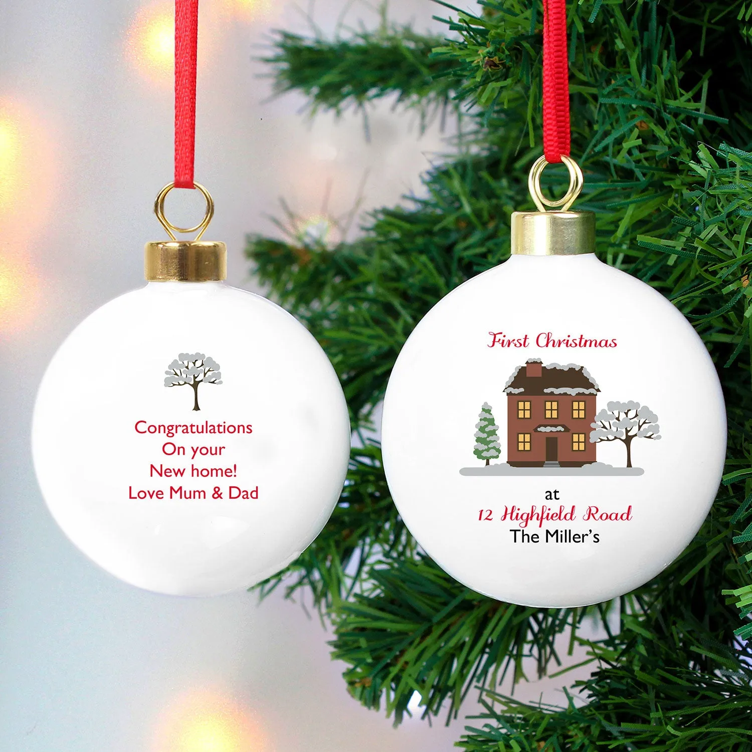 Personalised Cosy Christmas Bauble - White by Julian Charles