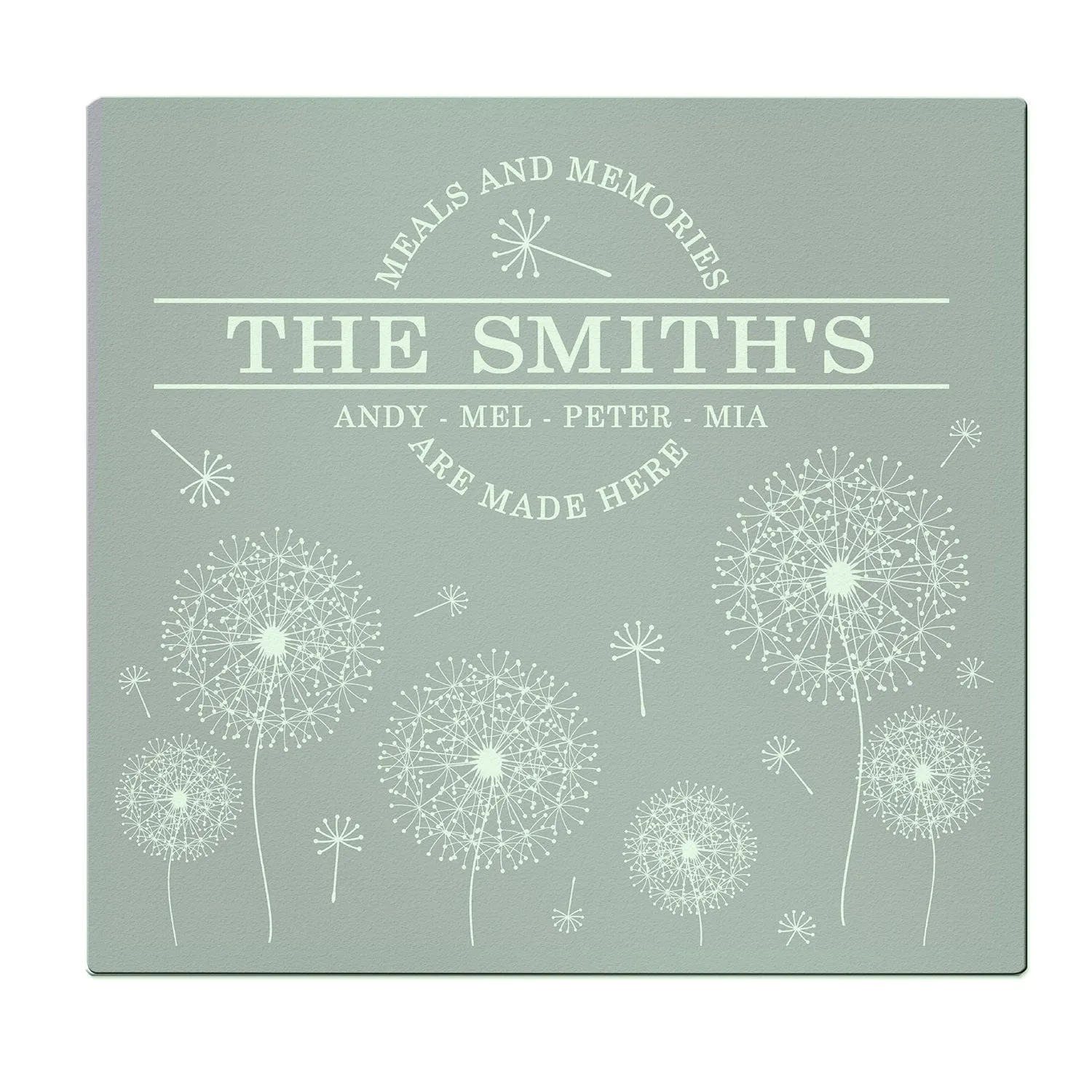 Personalised Dandelion Glass Chopping Board - Clear alternate view