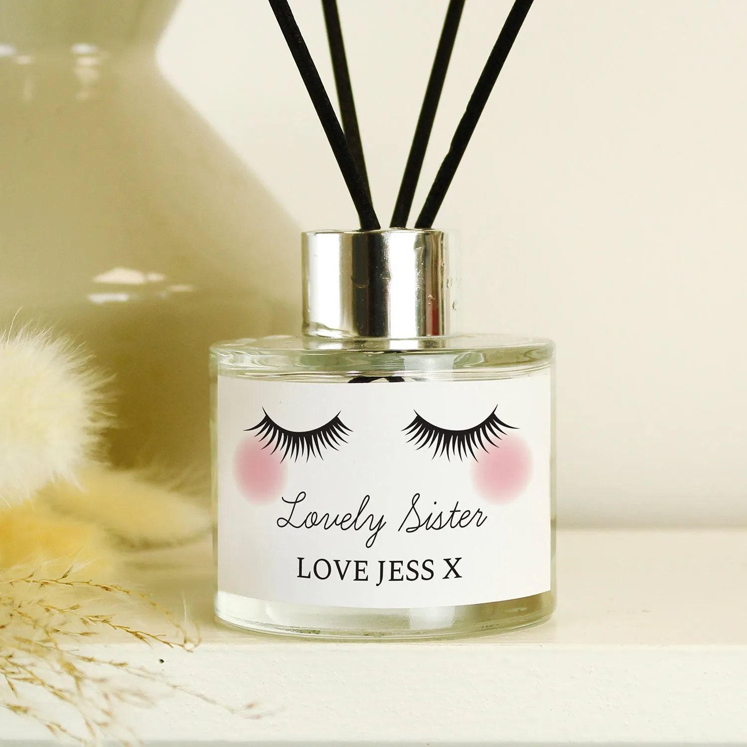 Personalised Eyelashes Reed Diffuser - Clear, Glass alternate view