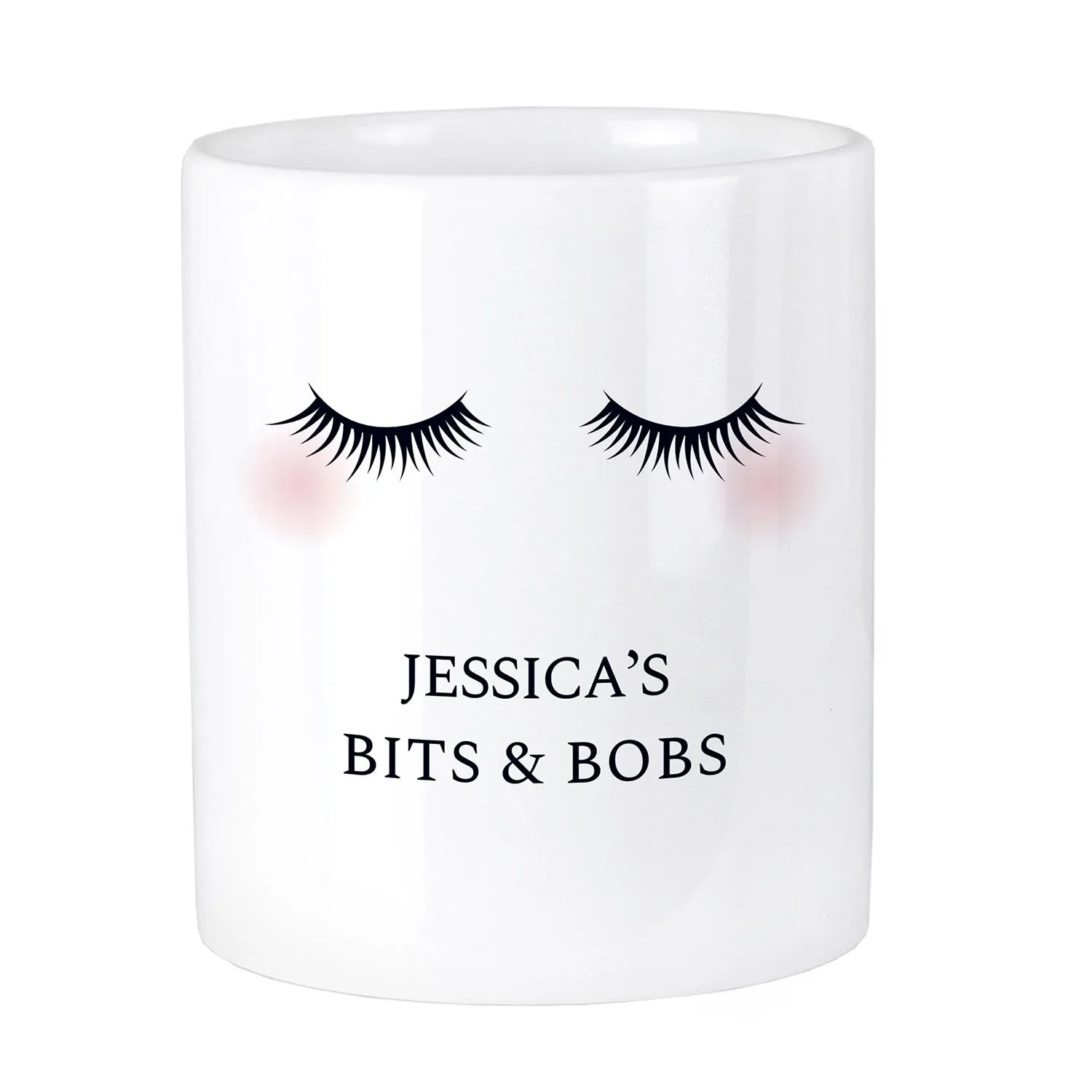 Personalised Eyelashes Trinket Pot - White, Ceramic product