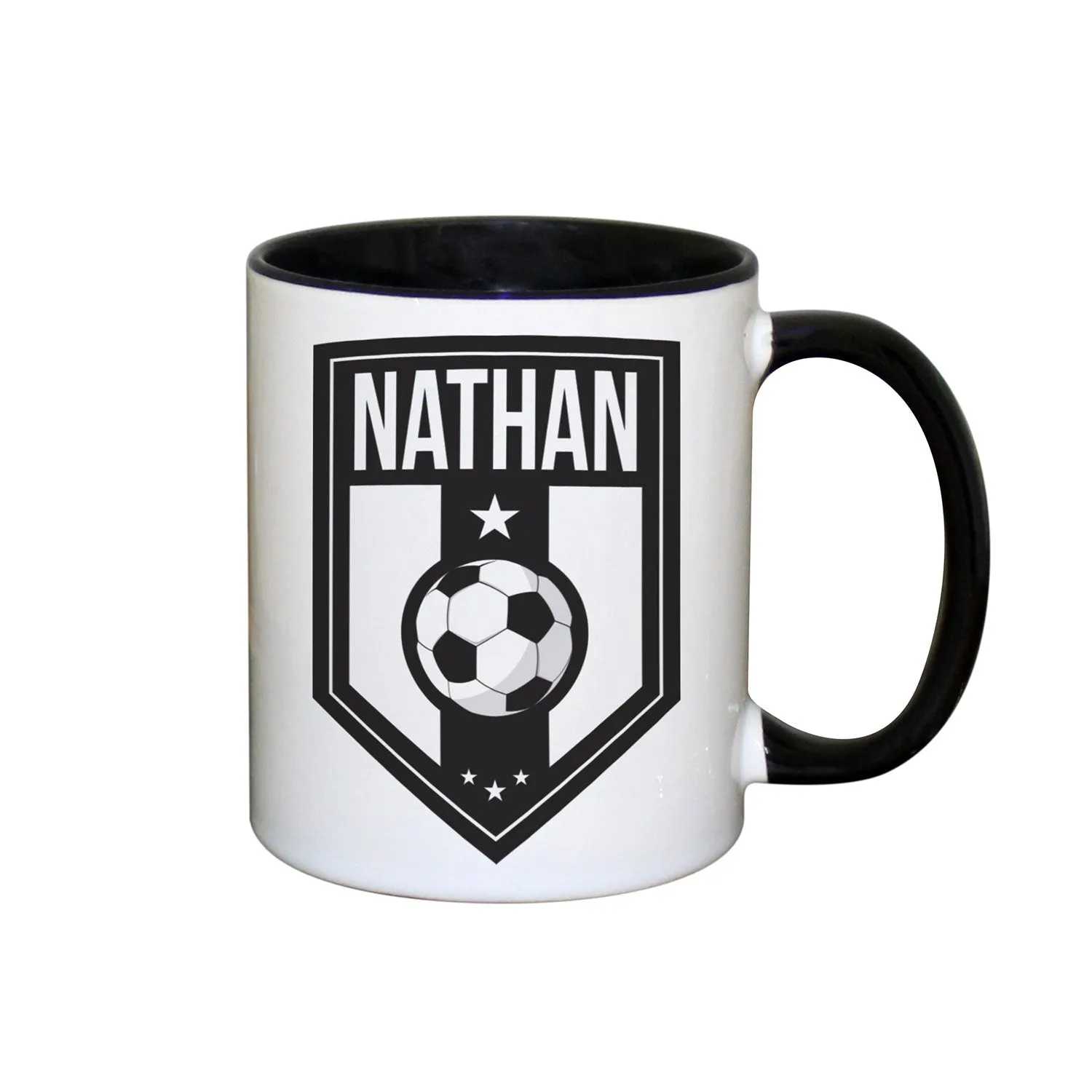 Personalised Football Badge Mug - Black, Ceramic product