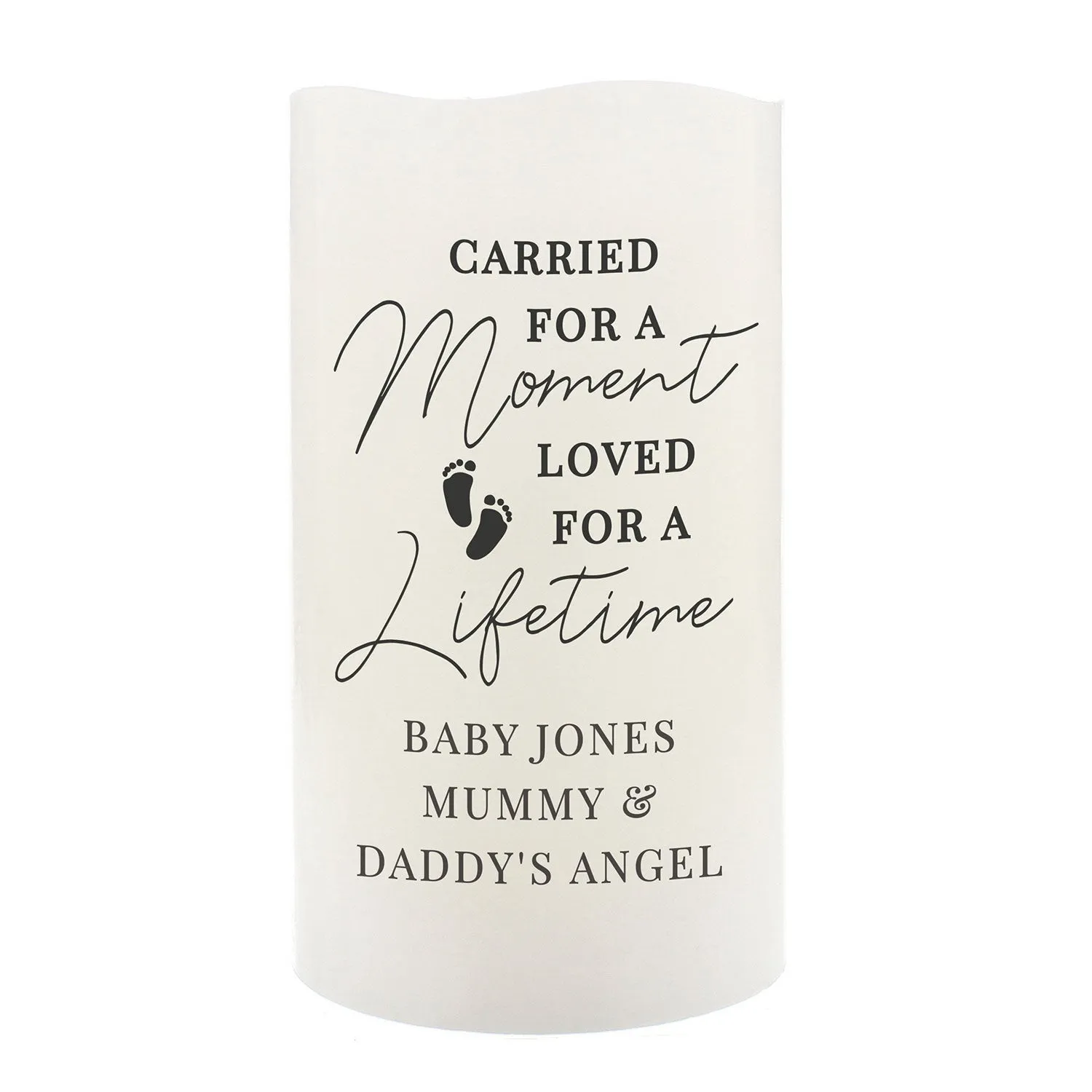 Personalised Footprint Flameless LED Candle - White product
