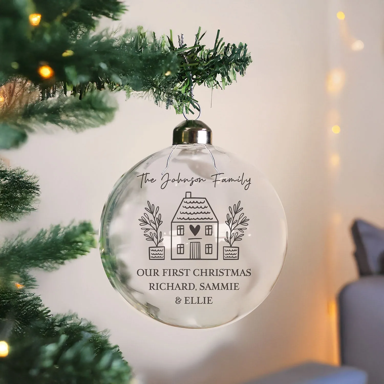 Personalised Glass Bauble - Clear by Julian Charles