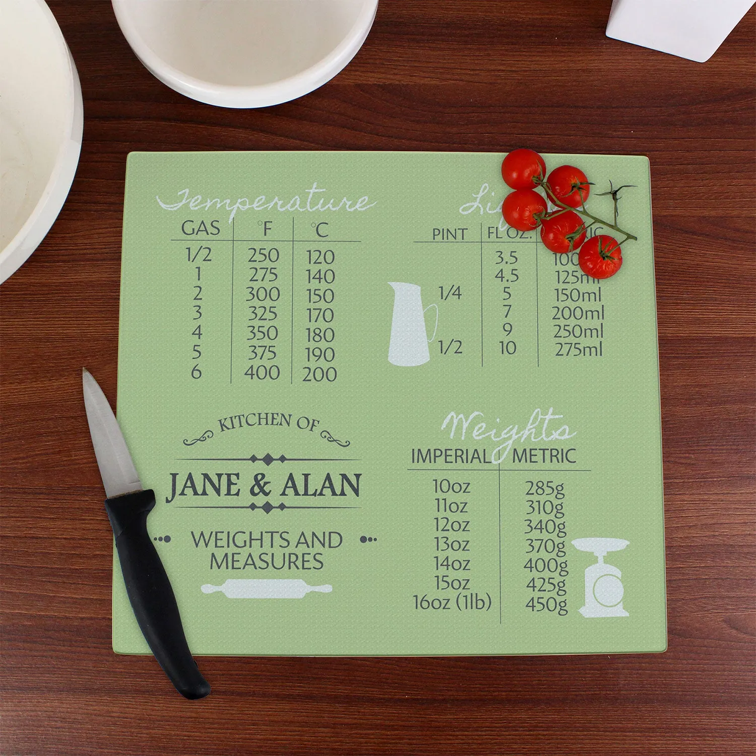 Personalised Glass Chopping Board - Clear