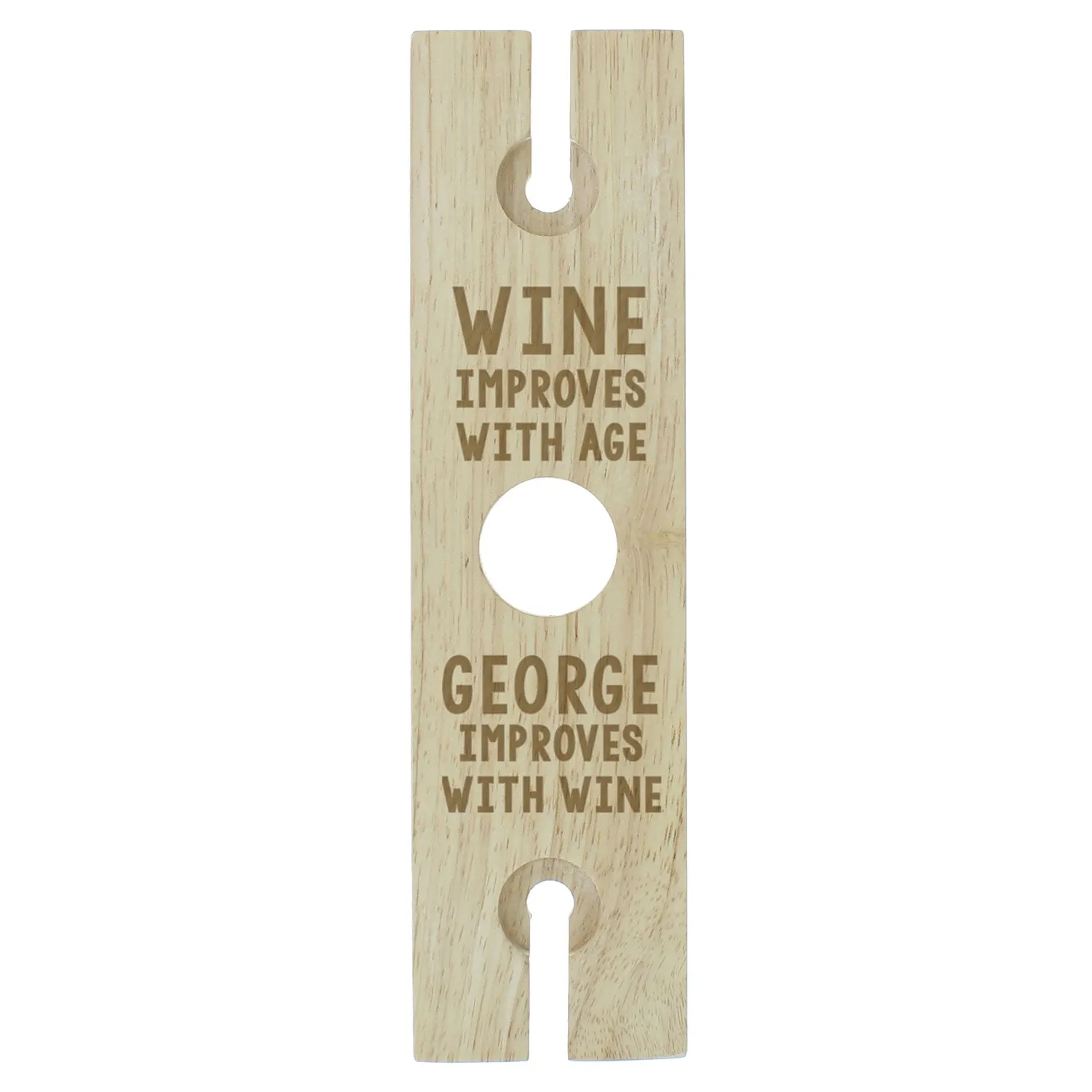 Personalised Glass & Wine Bottle Butler - Brown product