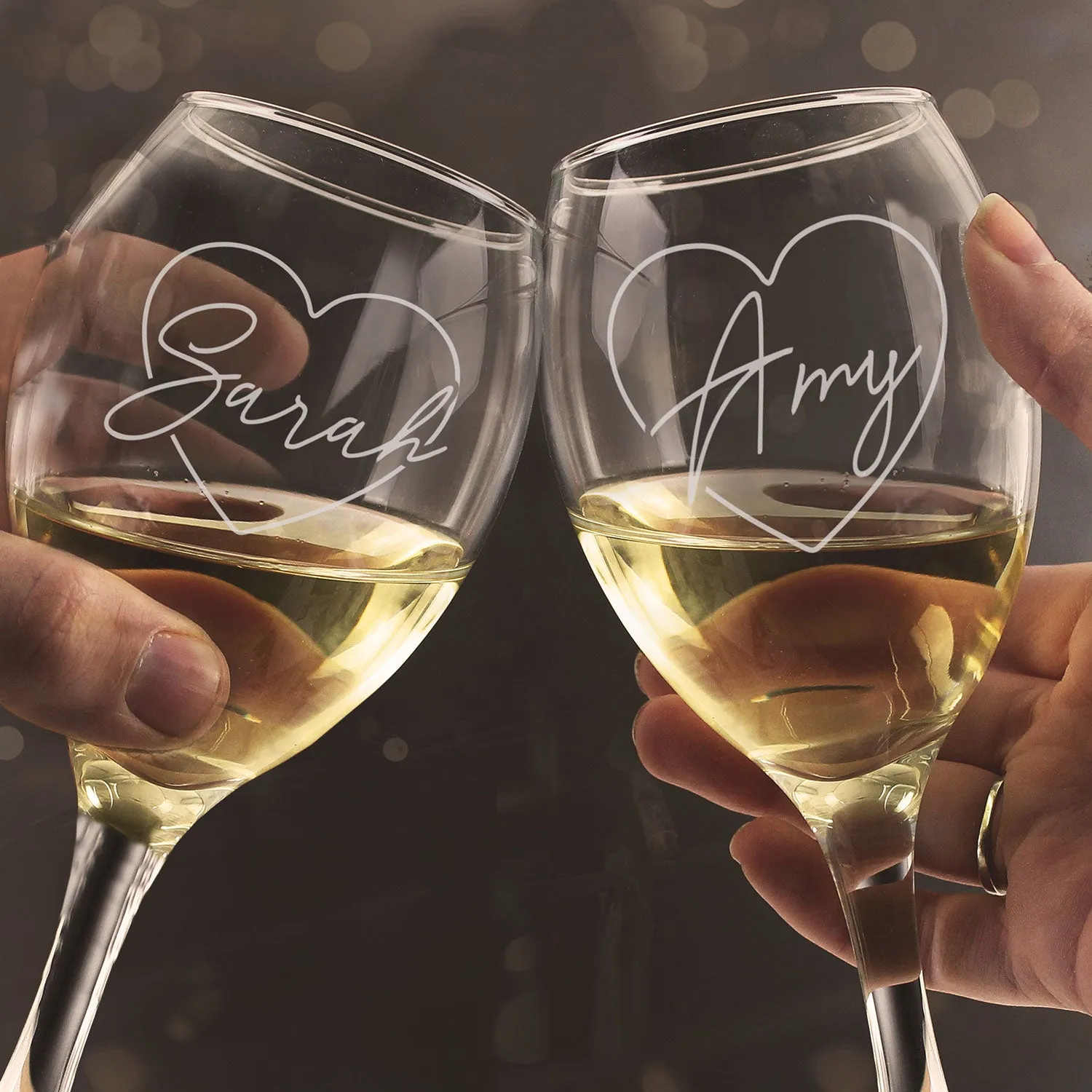 Heart Wine Glasses Set - Clear, Glass product