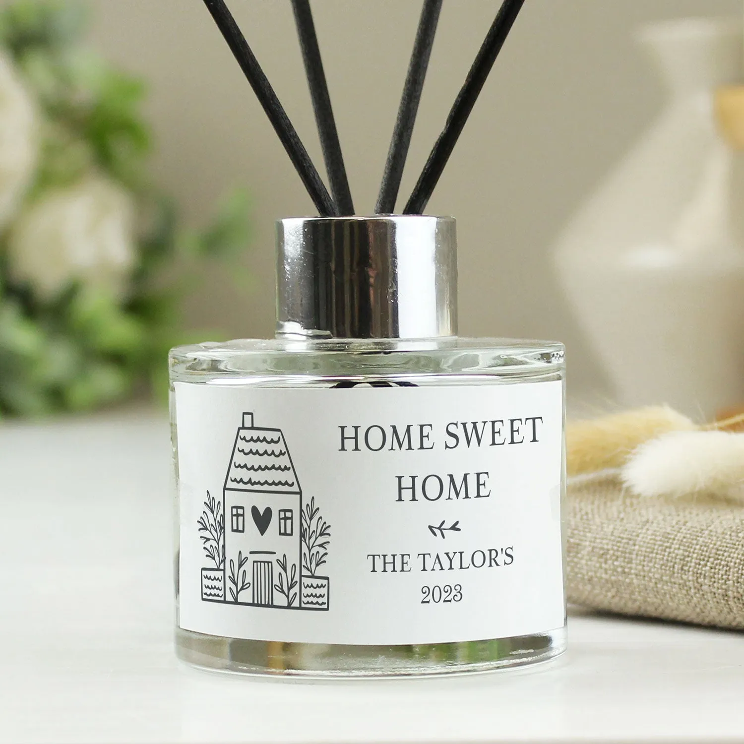 Personalised Home Reed Diffuser - White, Glass product
