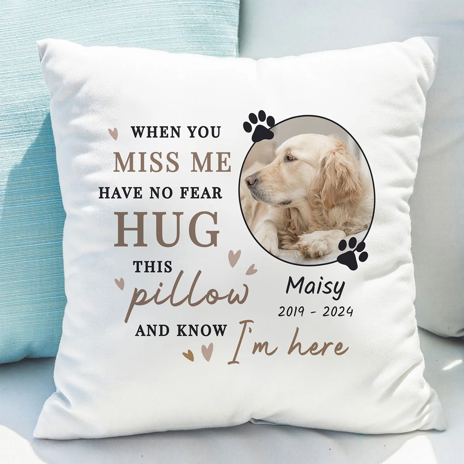 Personalised Memorial Pet Photo Cushion - White product