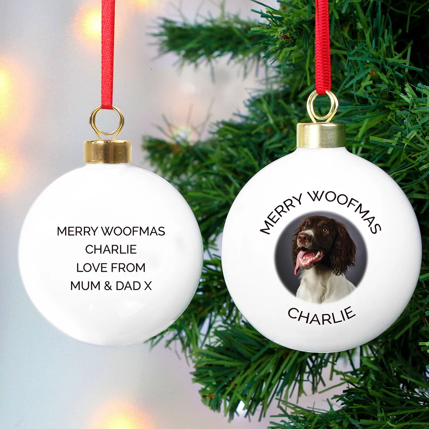 Personalised Photo Bauble - White by Julian Charles, alternate view