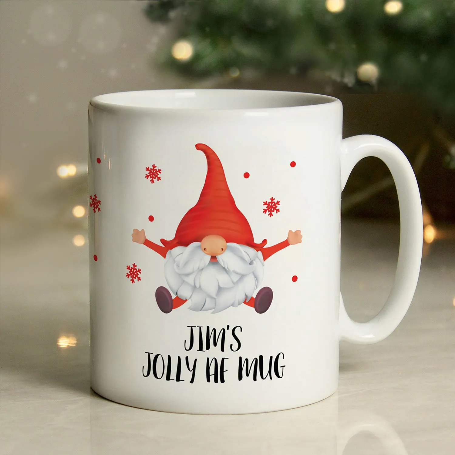 Personalised Red Gonk Christmas Mug - White by Julian Charles, image 2