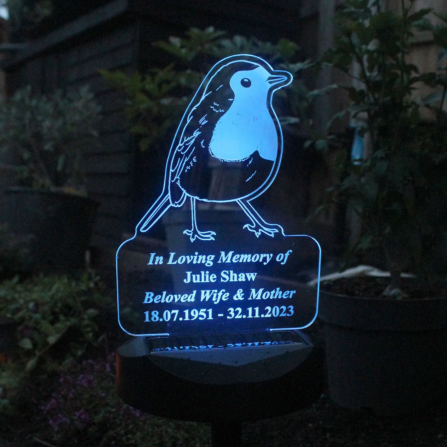 Personalised Robin Solar LED Light - Clear product