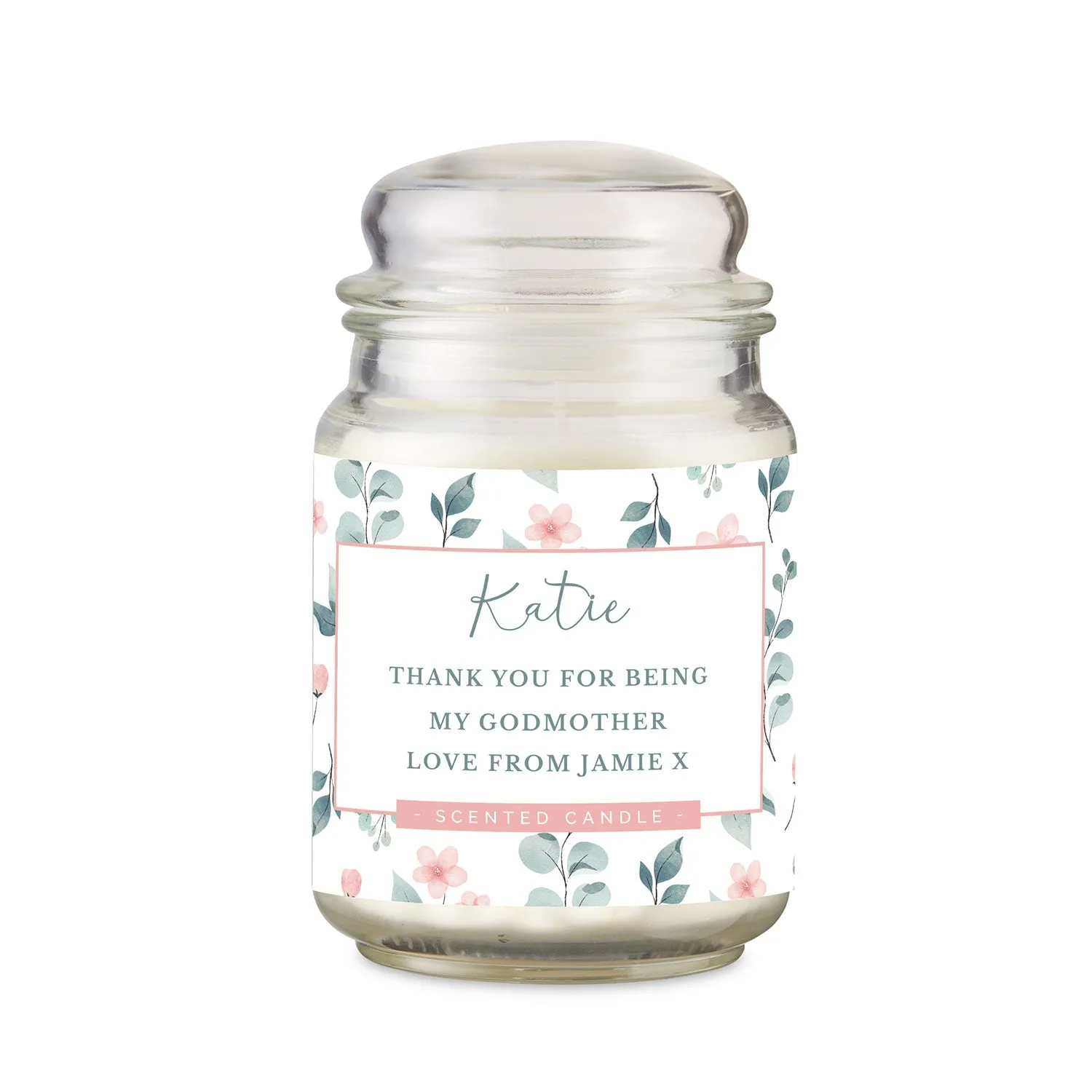 Personalised Scented Jar Candle - White, Paraffin image