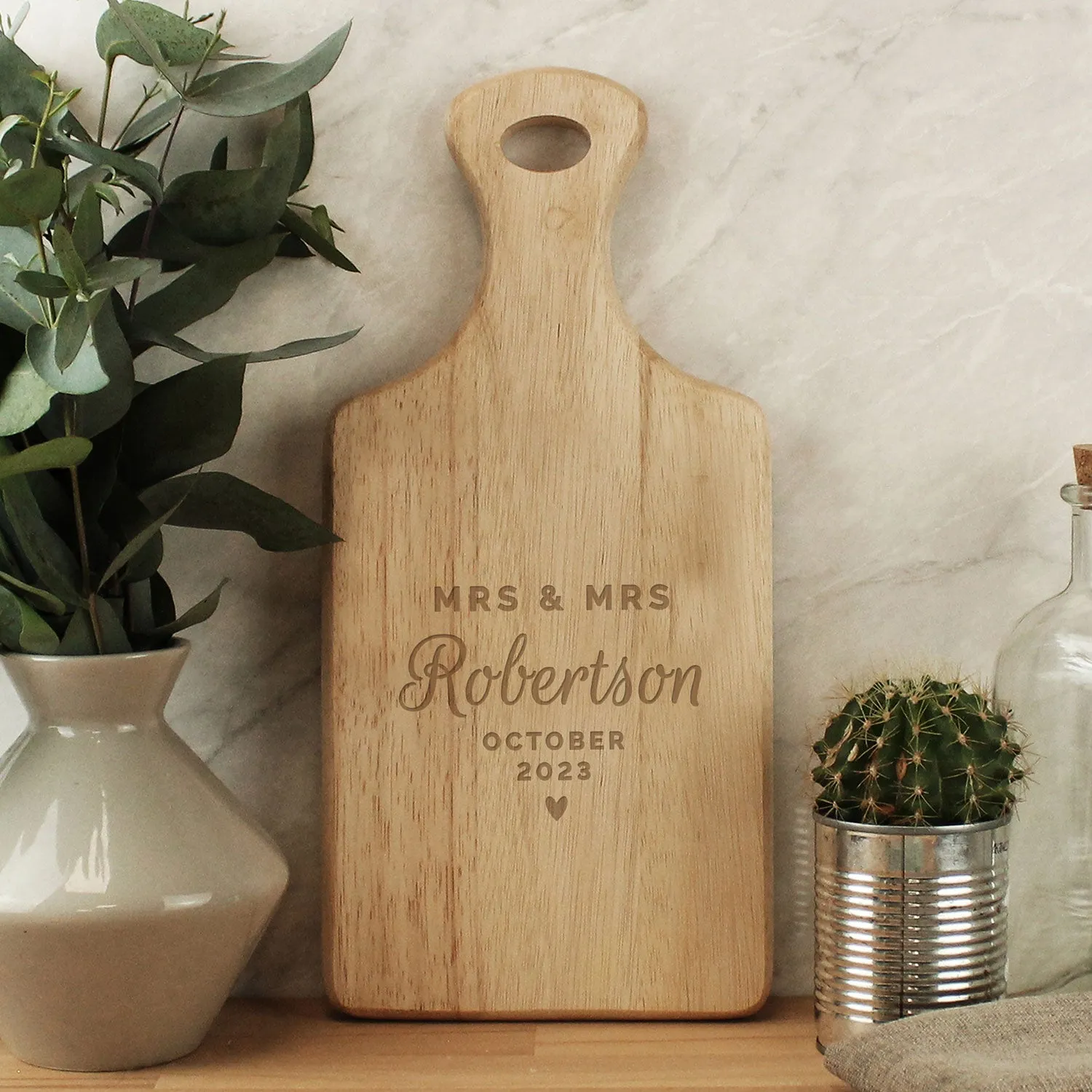 Personalised Serving Paddle Board - Brown, Wood
