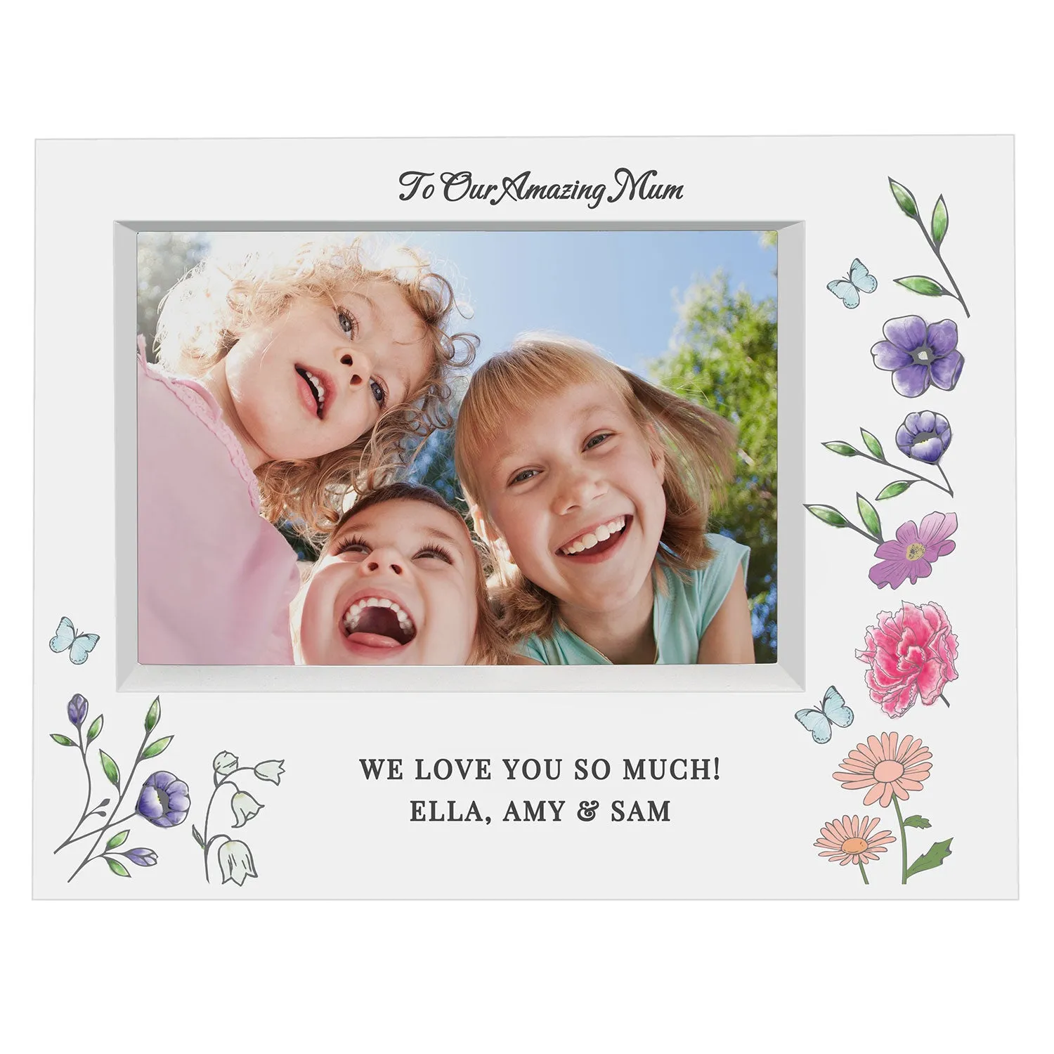 Personalised Wildflower Box Photo Frame - White, Plastic product