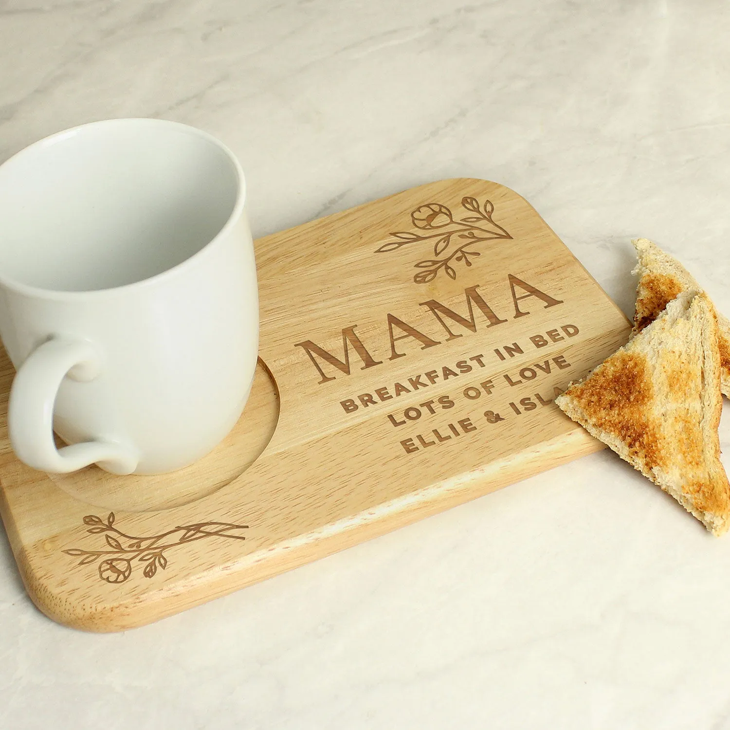 Personalised Wooden Coaster Tray - Brown, Wood product