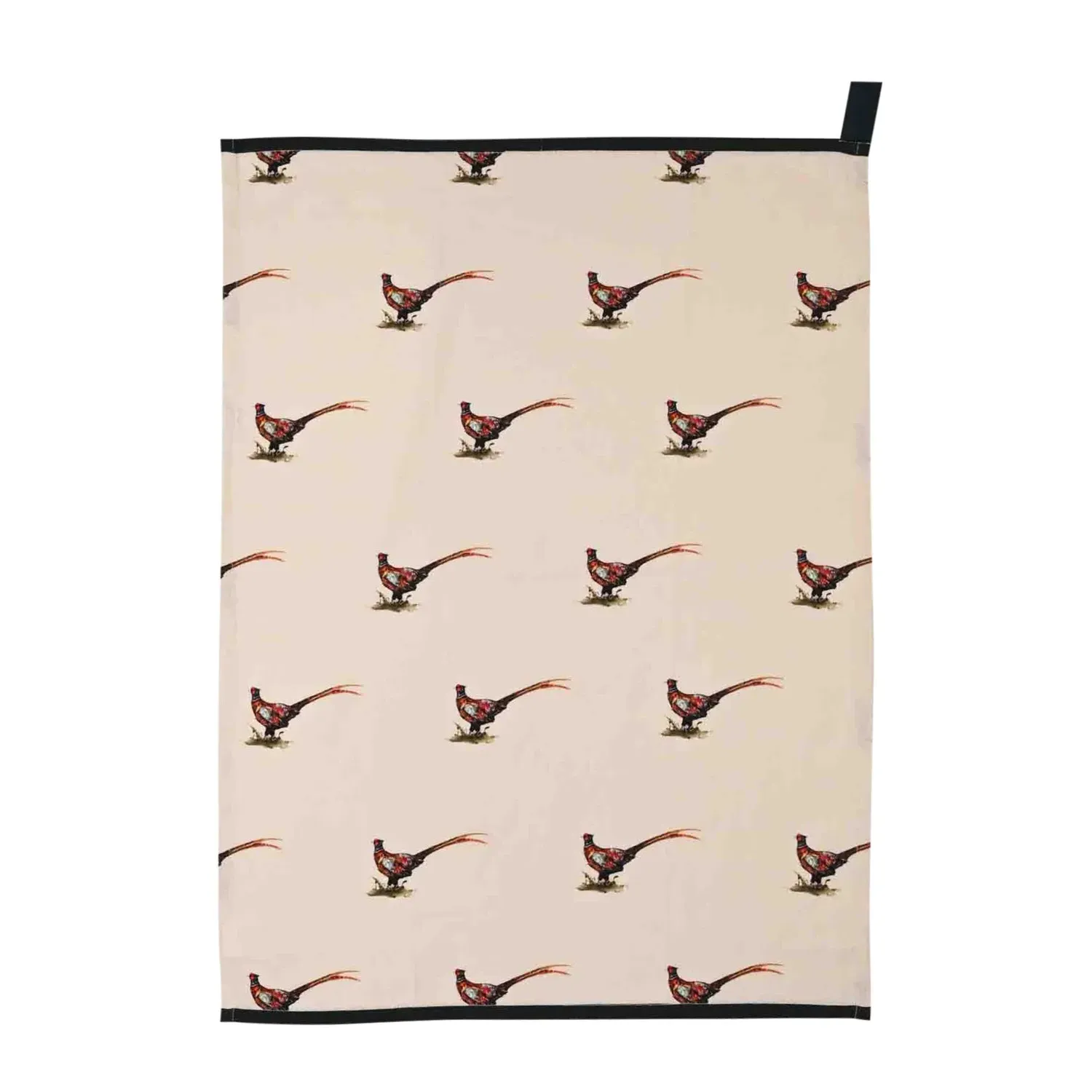Pheasant Tea Towel - White, Cotton