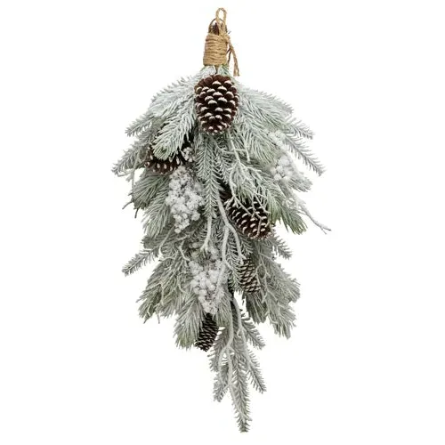 Pine Foliage Decoration with Pinecones - Green image