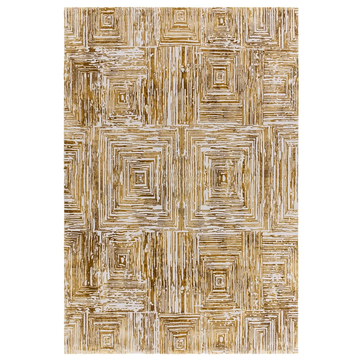Portrait Rug with Ribbed Design - Gold, Velvet image