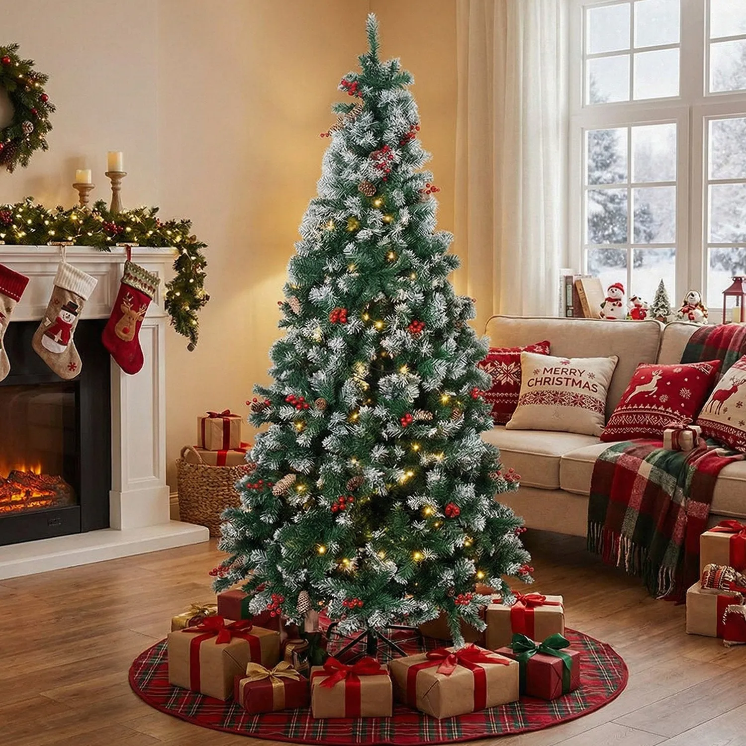Pre-Lit LED Artificial Christmas Tree 5.9ft - Green by Julian Charles